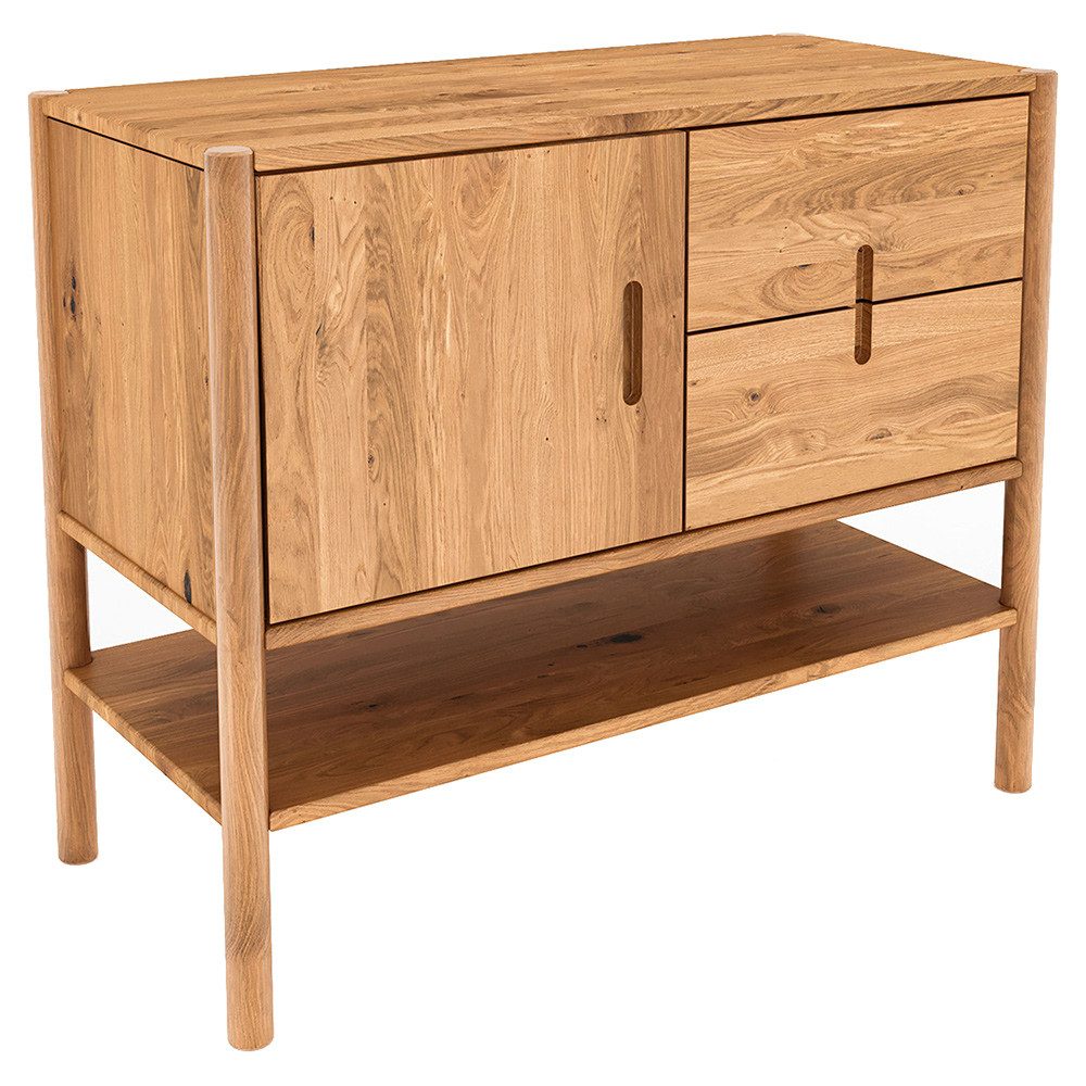 Lomadox Kommode PORI-165, Eiche massiv geölt, 97 cm breit, montierte Lieferung