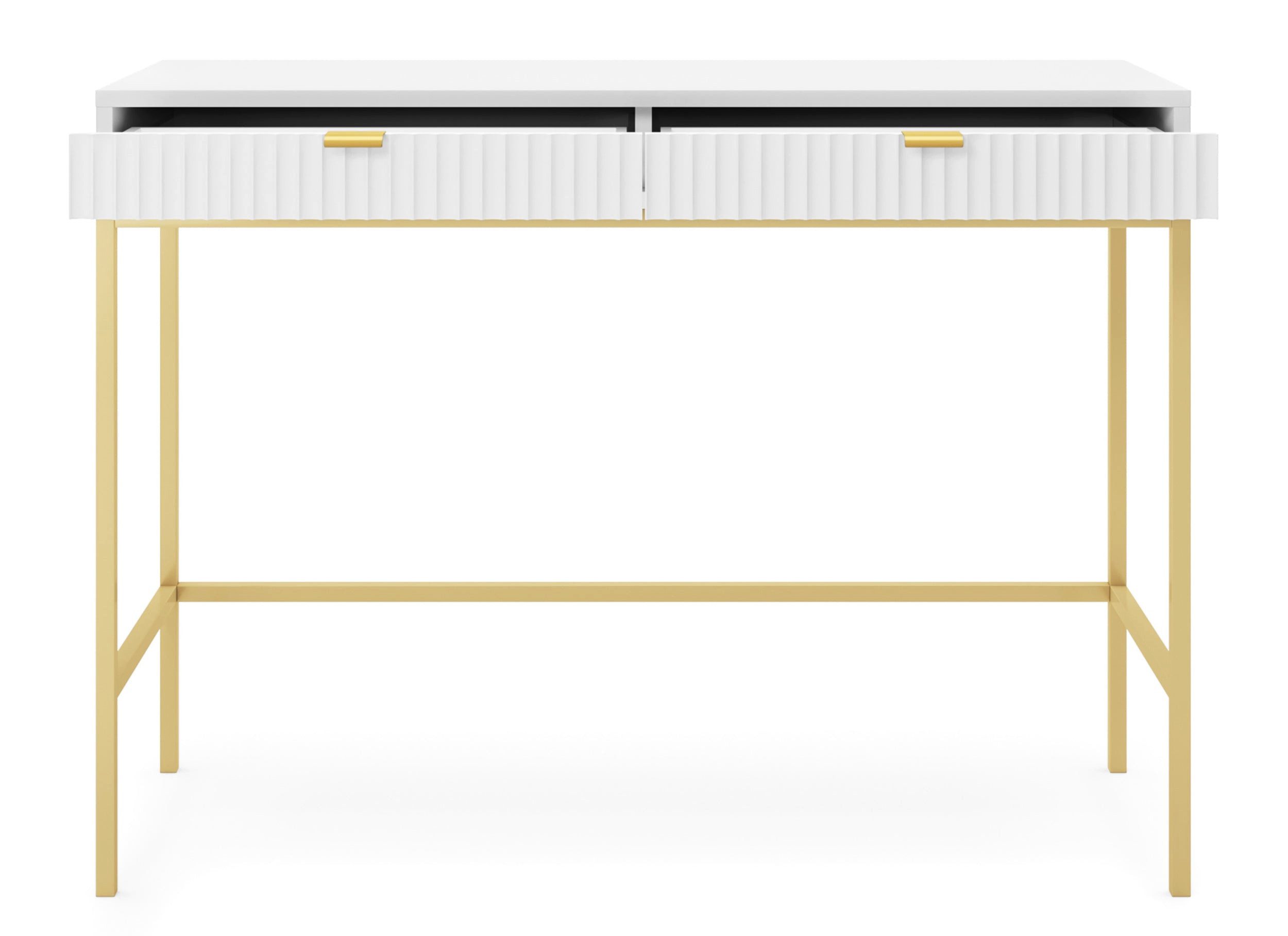 Selsey Schminktisch VELLORE, mit 2 Schubladen, goldenem Gestell, 104 cm