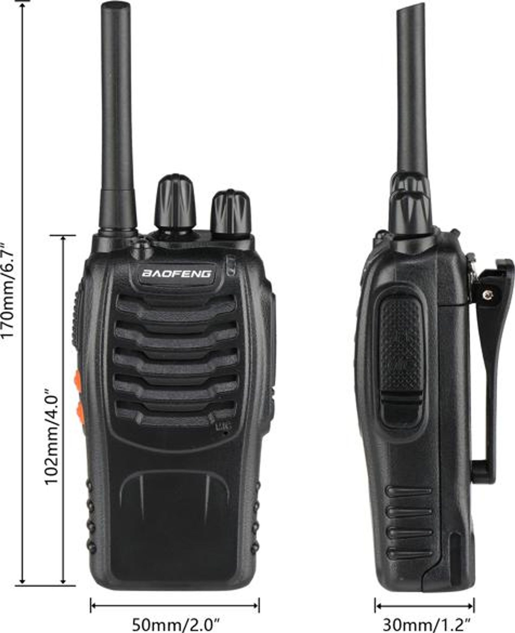 FELIXLEO Walkie Talkie BF-88E Funkgerät 1500mAh USB Standby Walkie Talkie EU Schwarz, (1-St)