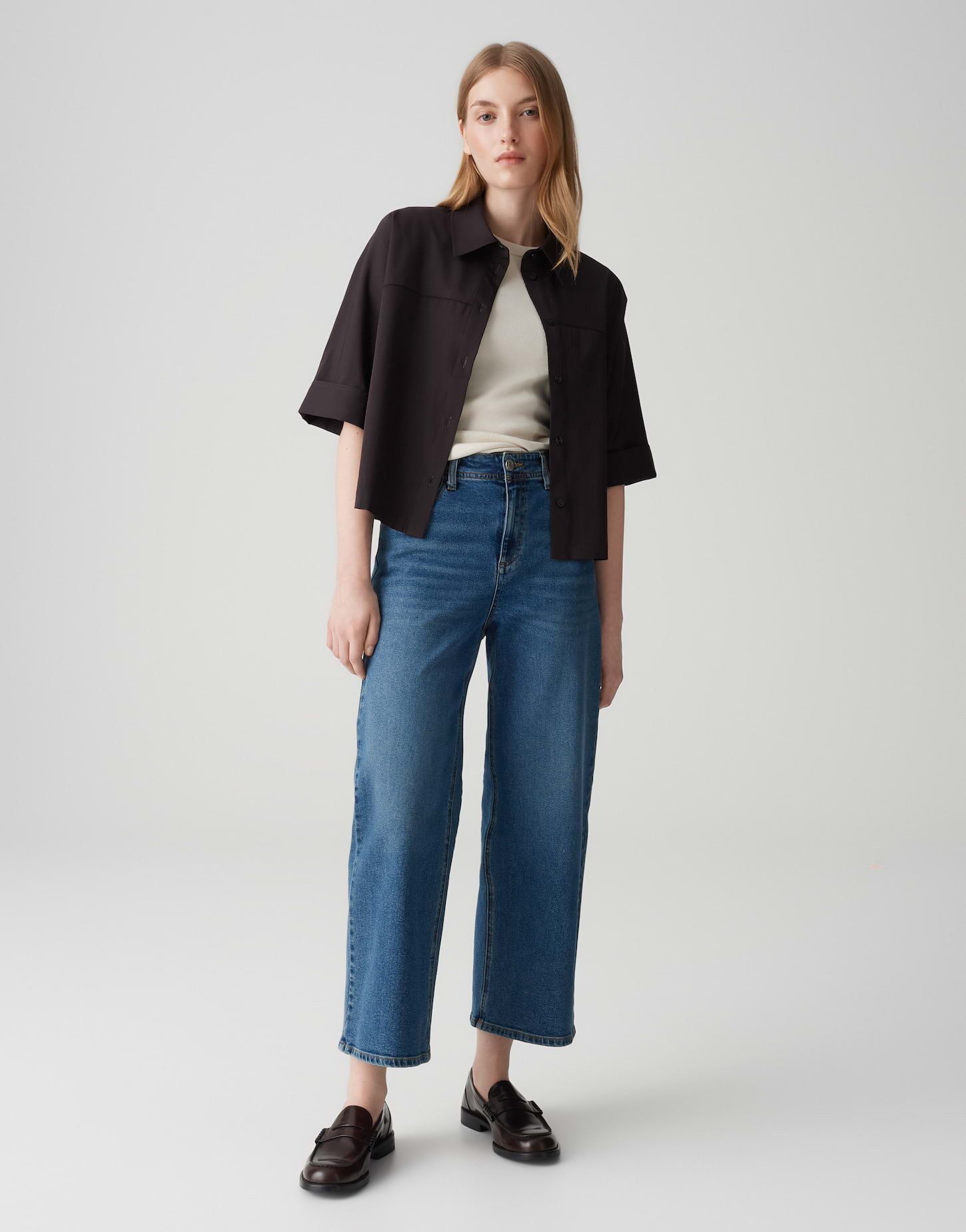 OPUS Kurzarmbluse FREPPY im Overshirt Stil
