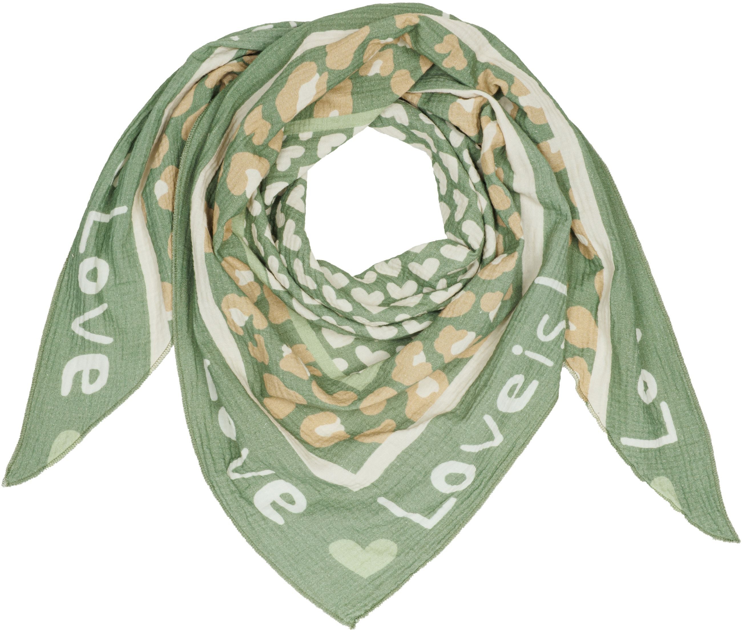 Caspar Modeschal Damen Dreieckstuch Musselin Schal XXL aus Baumwolle Leo Pr günstig online kaufen