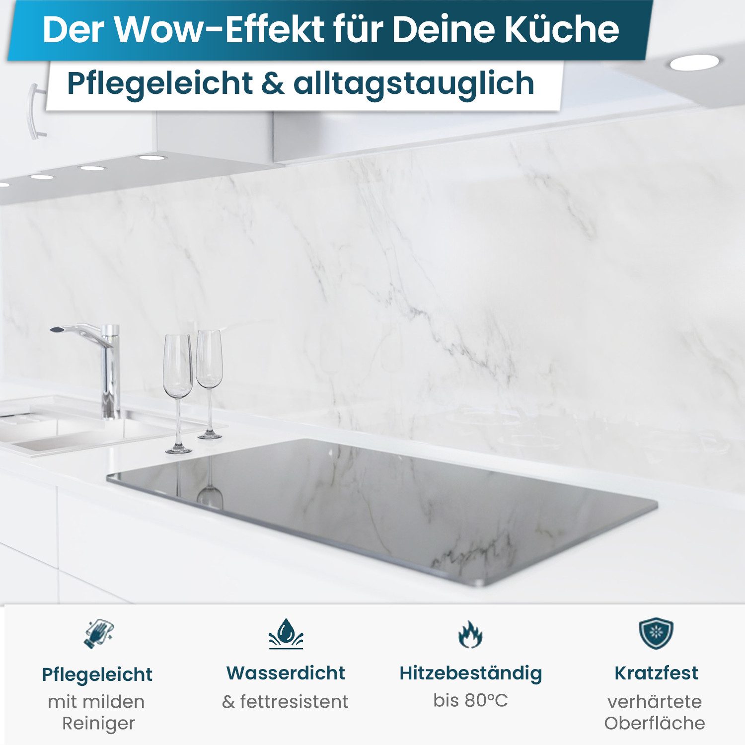 danario Küchenrückwand Folie selbstklebend - Matt - Spritzschutz Küche - ve günstig online kaufen