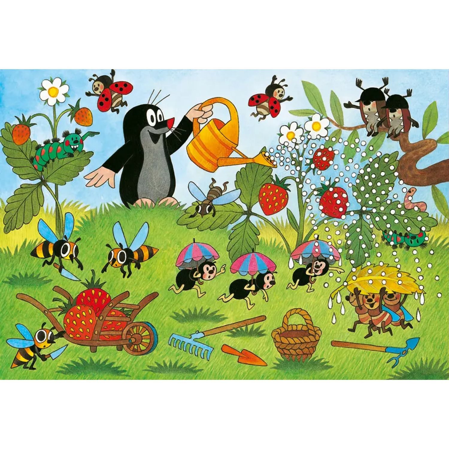 Ravensburger Puzzle Kinderpuzzle 2x24 Teile - Der kleine Maulwurf - Der Maulwurf im Garten, 24 Puzzleteile