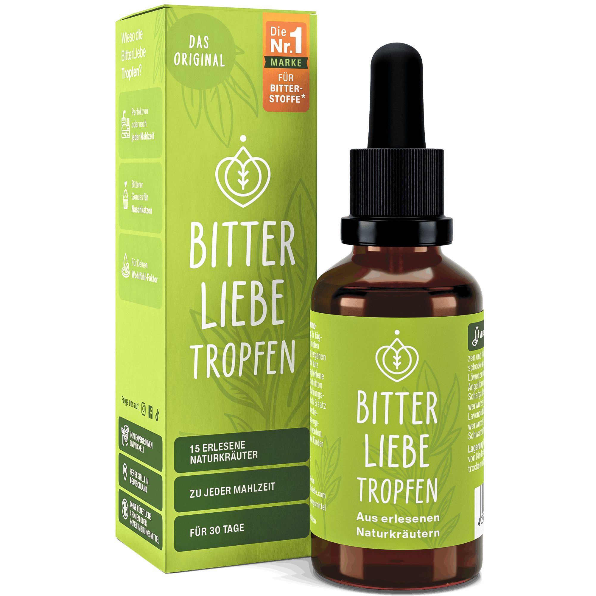 BitterLIebe - Bittertropfen - Bitterstoffe aus hochwertigen Bitterkräuter - Tropfen