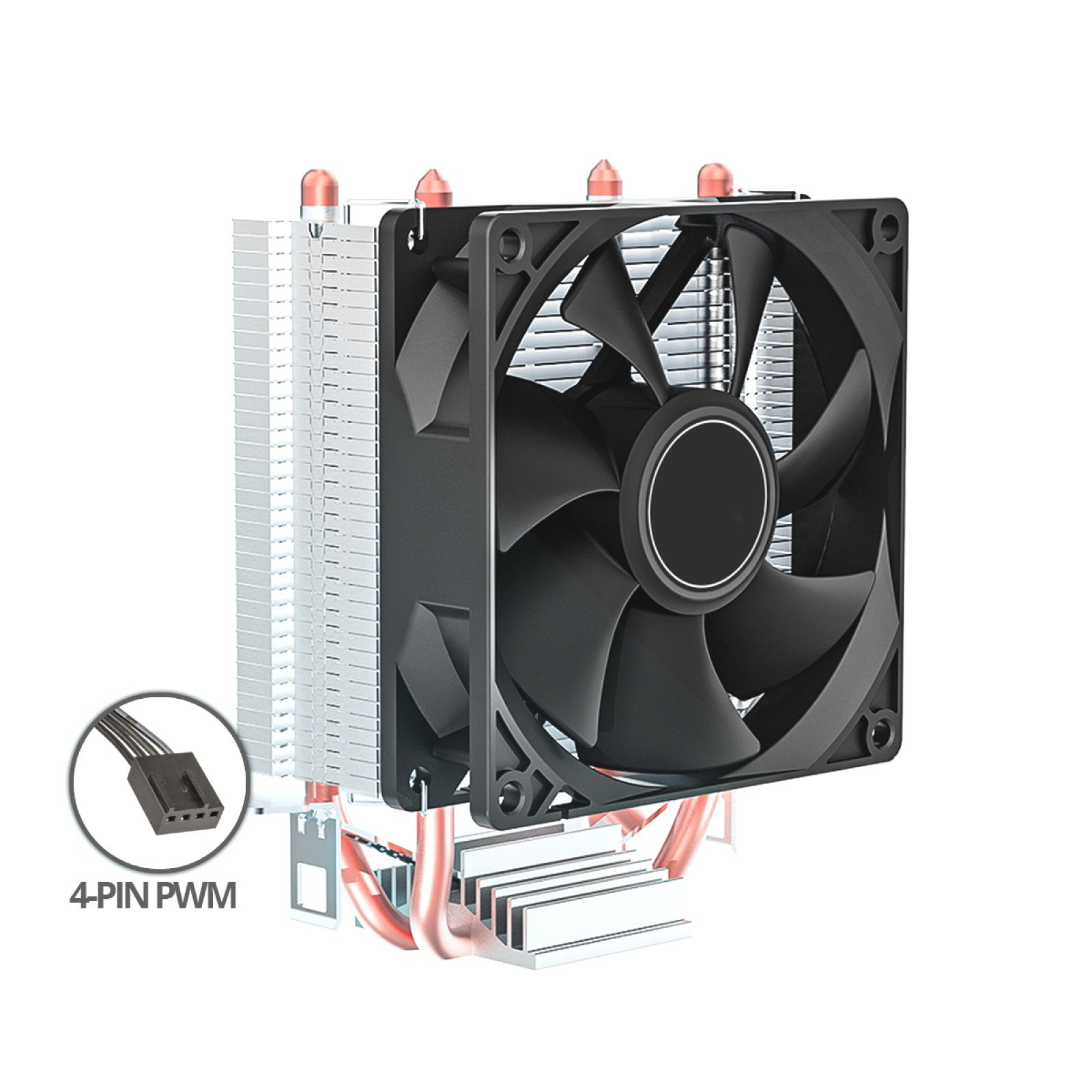 BRAINZAP CPU Kühler CPU-Kühler 100W TDP, Luftkühlung, 100W TDP, PWM, Aluminium, 4-Pin