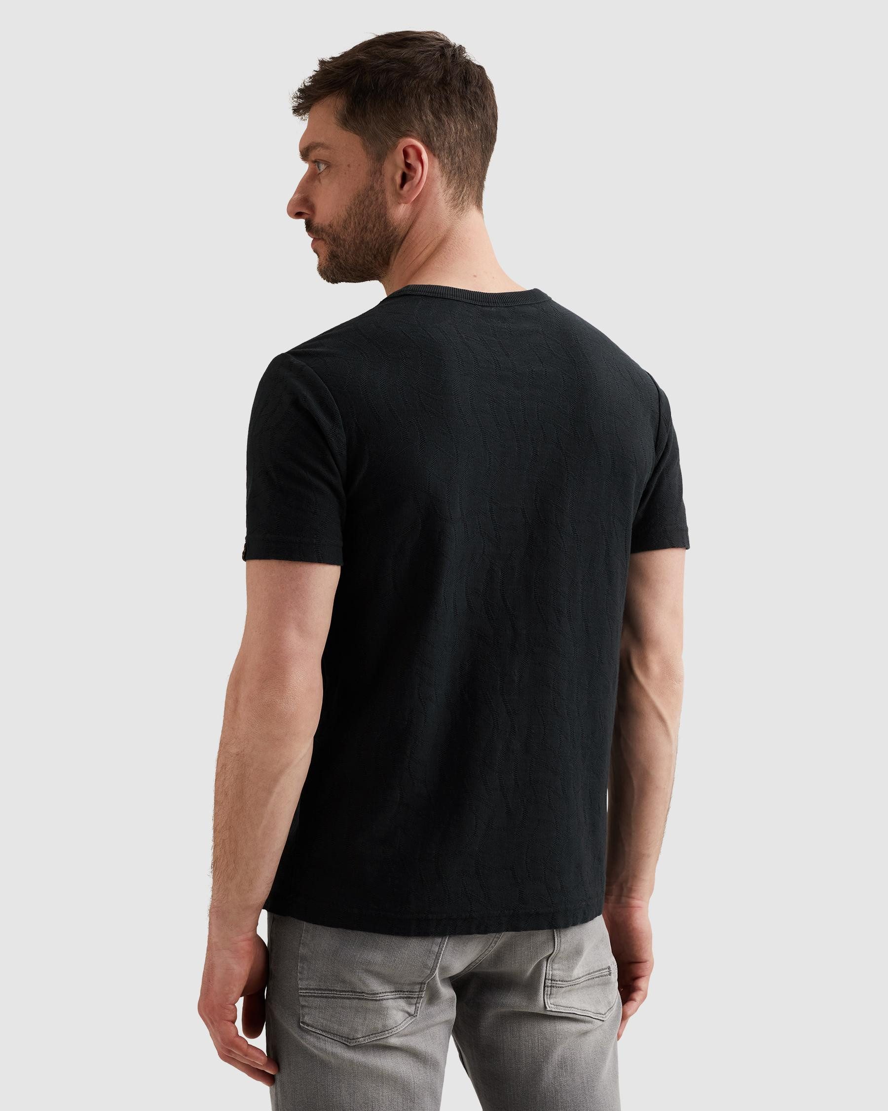 PME LEGEND T-Shirt Short sleeve r-neck jacquard jersey mit Logo Stickerei