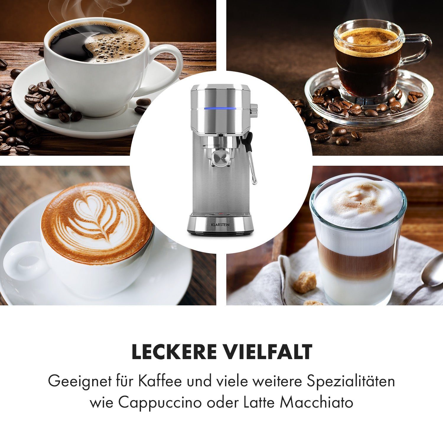 Stoppfunktion Espressomaker, Tasse: für die Futura Klarstein richtige jede Für Filterkaffeemaschine Menge