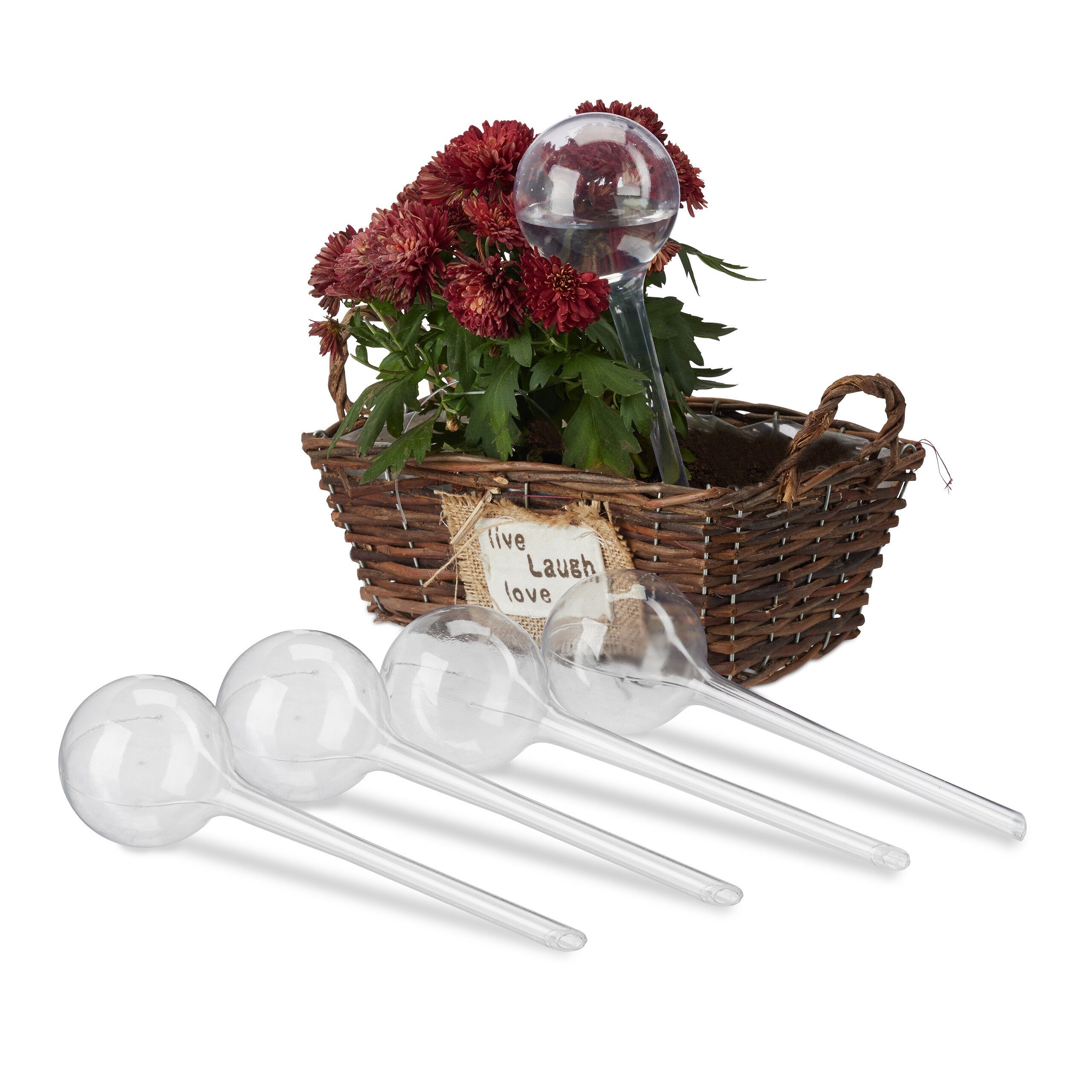relaxdays Tropfer Bewässerungskugeln 5er Set, (5-tlg), transparent
