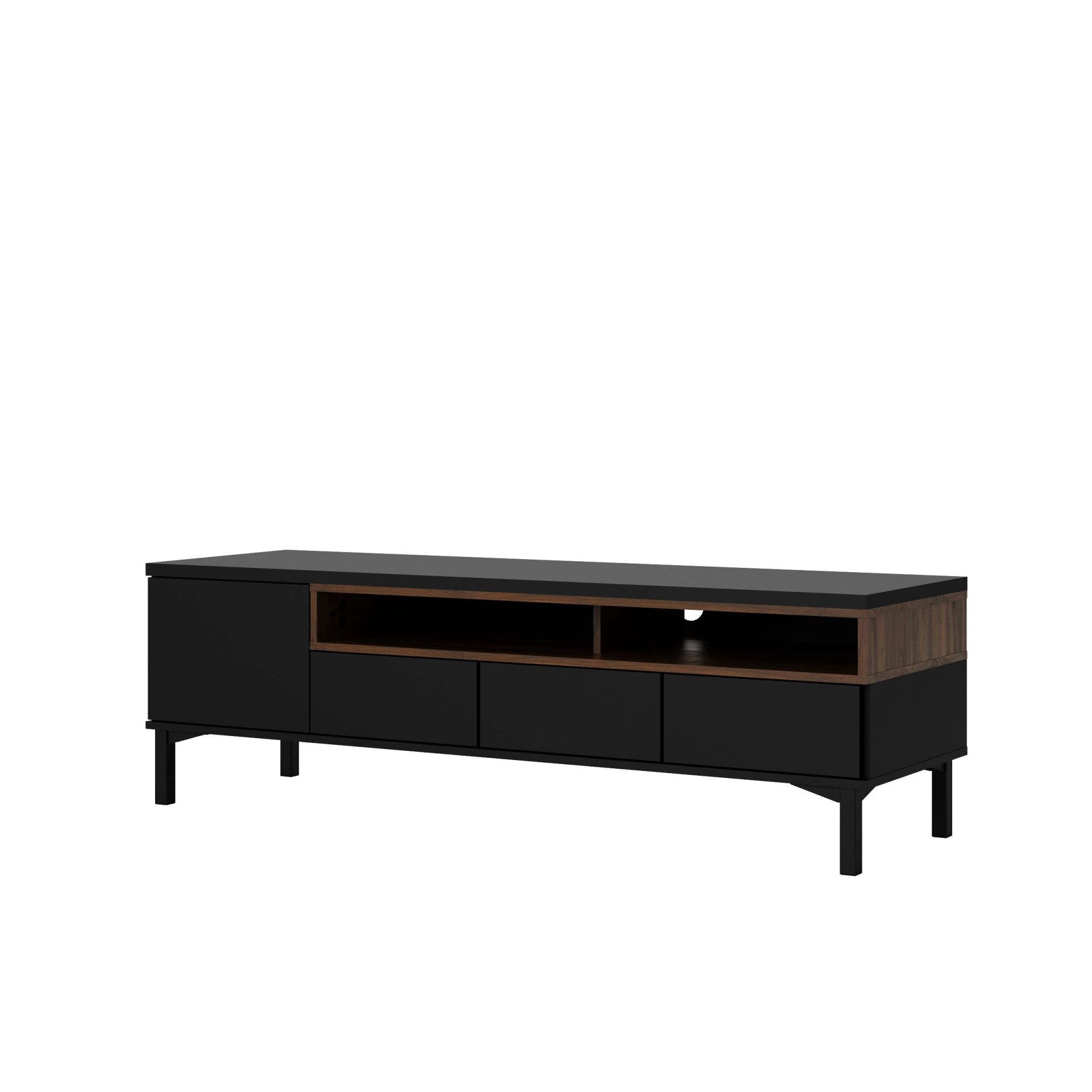 Home affaire TV-Board Roomers TV-Board, TV-Möbel, TV-Unit, Media-Möbel, Sideboard, Breite/Höhe 156/48 cm, 2 offene Fächer mit Rahmen-Optik, Kabelführung