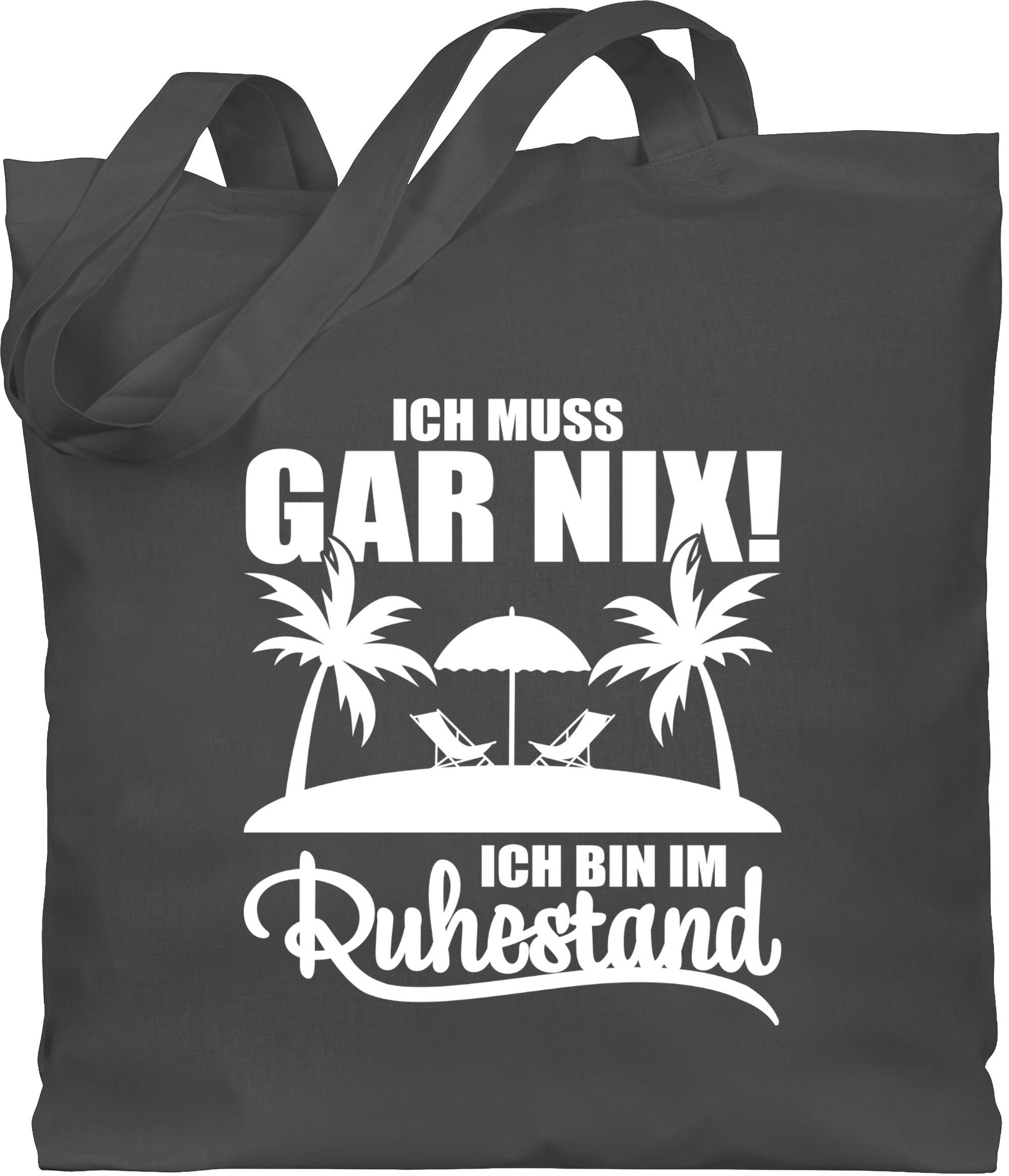 nix! Gar 2 Shirtracer im Ruhestand, Ich Umhängetasche Ich Geschenk Rentner bin Dunkelgrau muss