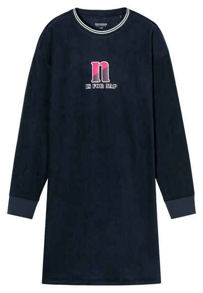 Schiesser Nachthemd Nightwear (1-tlg) Nachthemd - Langarm-Sleepshirt mit Brust-Print