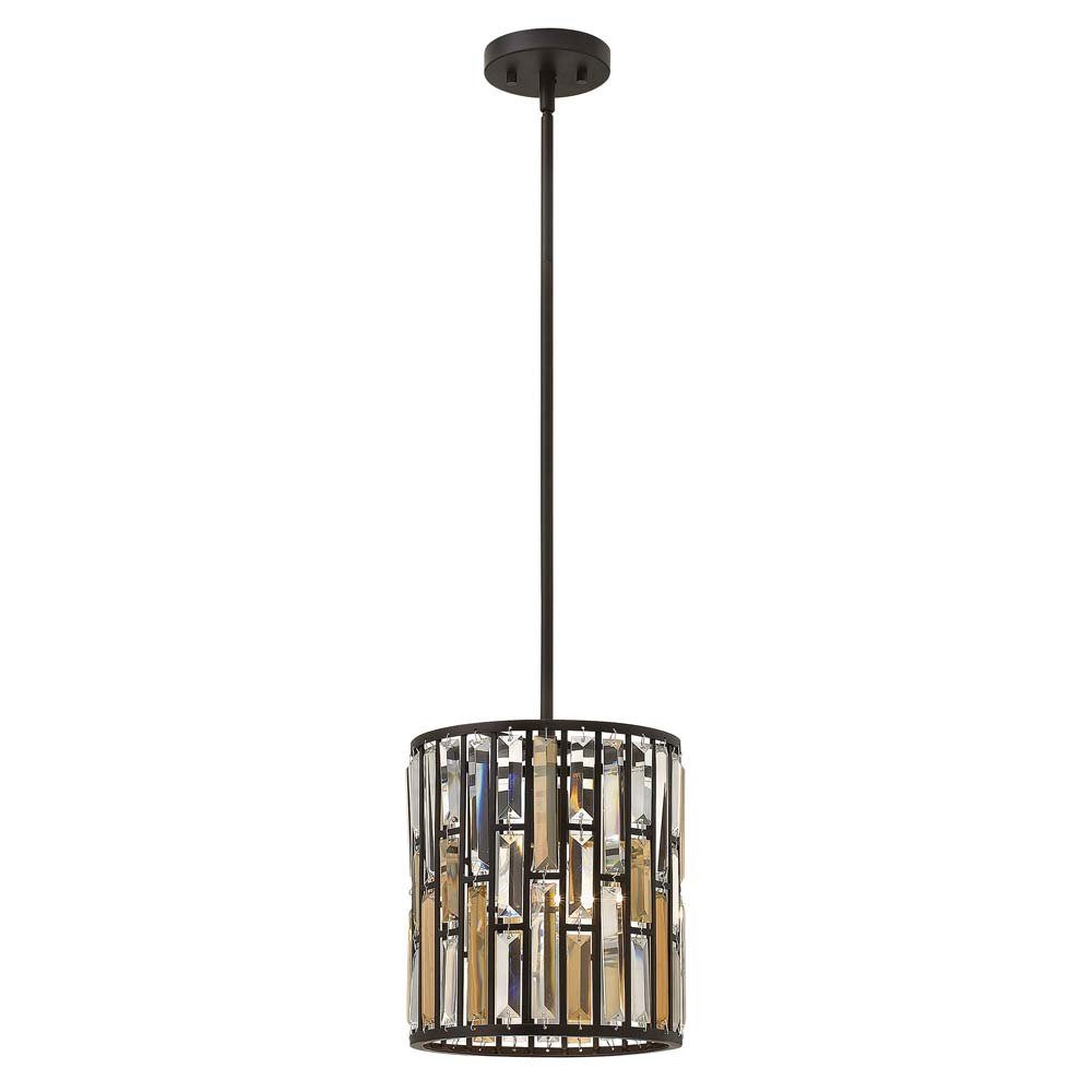 Elstead LIGHTING Pendelleuchte, Leuchtmittel nicht inklusive, Deckenlampe Pendelleuchte Hängelampe Kristalle Stahl Bernsteinperlen D