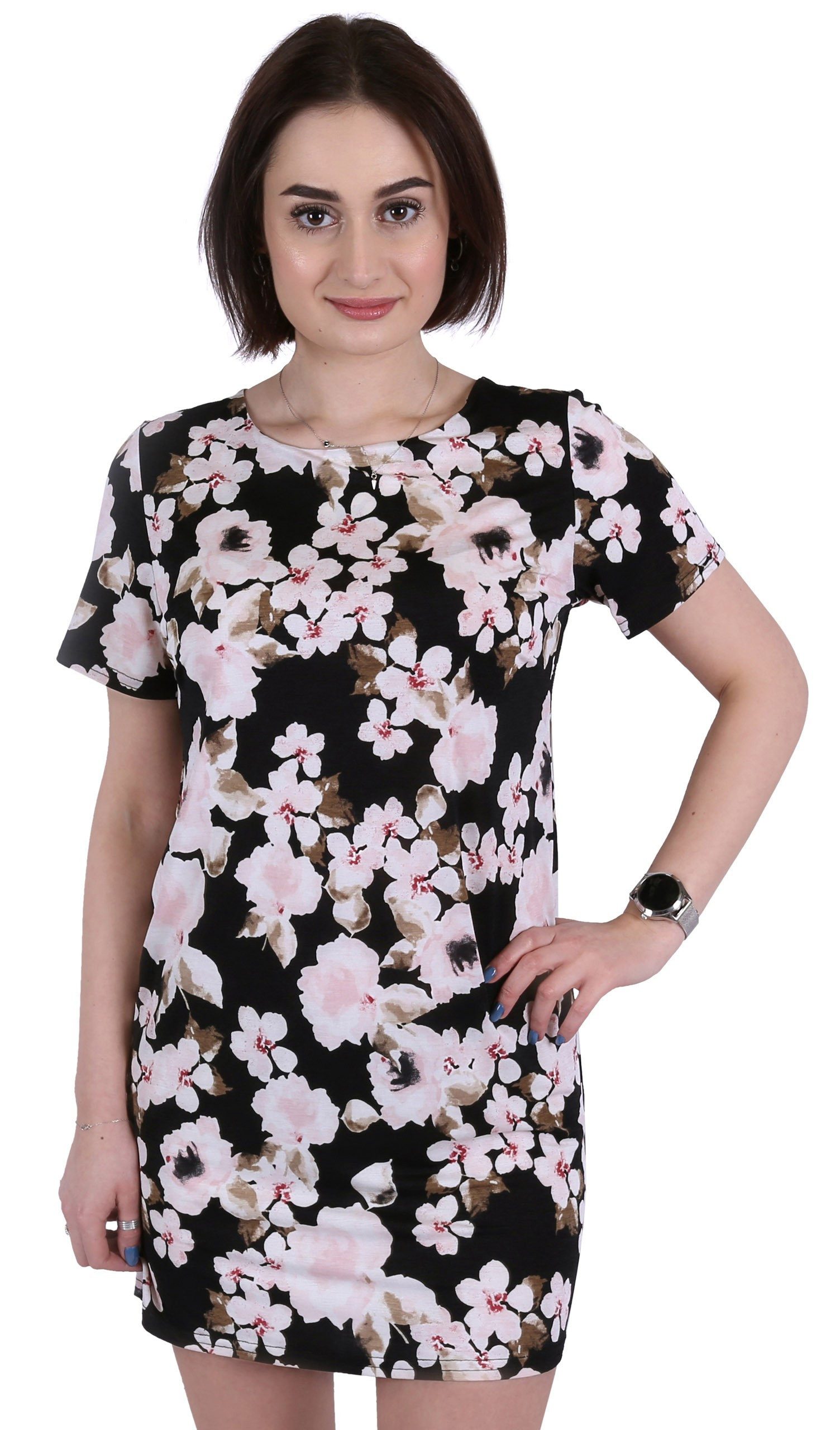 SARCIA.EU Minikleid Schwarzes Minikleid aus Chiffon - Blumen John Zack S mehr