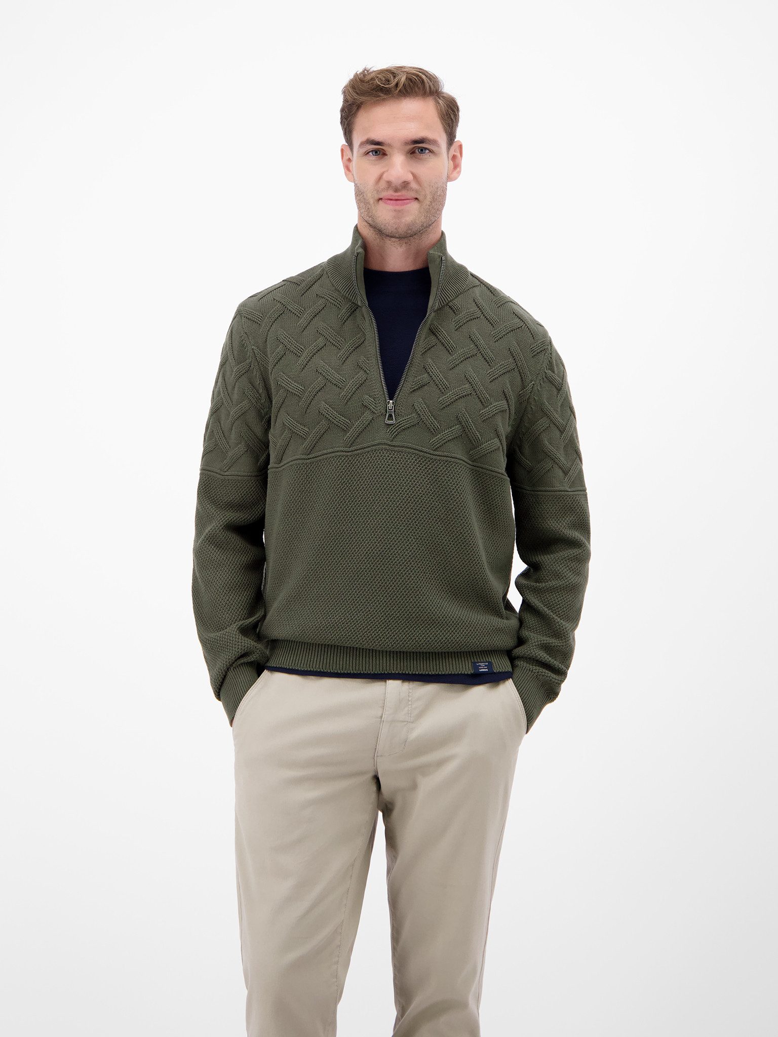 LERROS Strickpullover mit Zipper und Stehkragen, günstig online kaufen