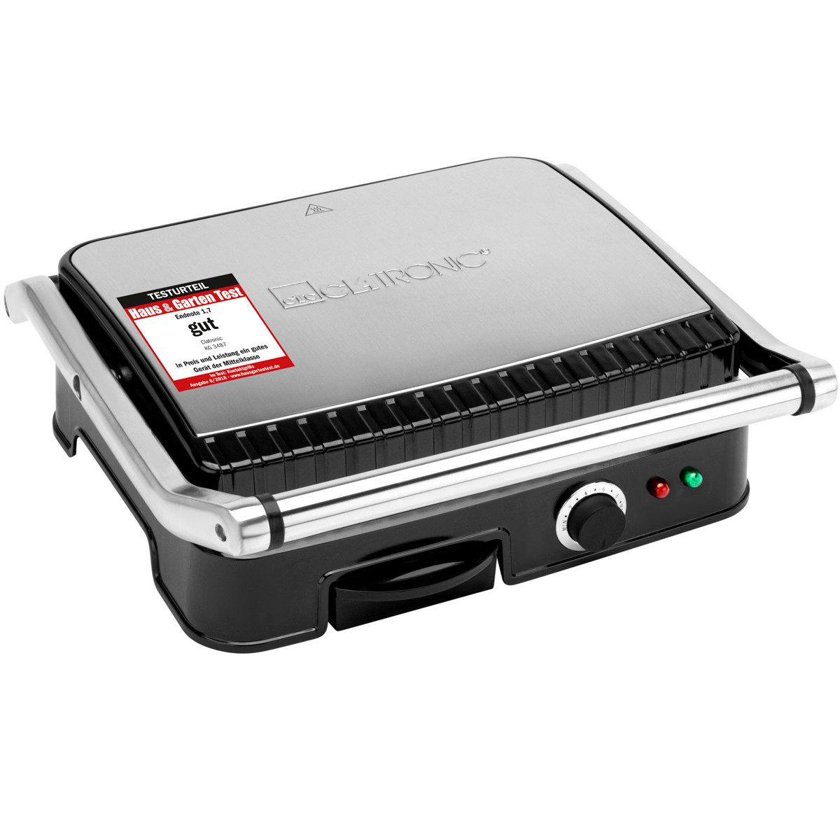 CLATRONIC Kontaktgrill KG 3487, Kontaktgrill, beidseitiges Grillen, 2000W