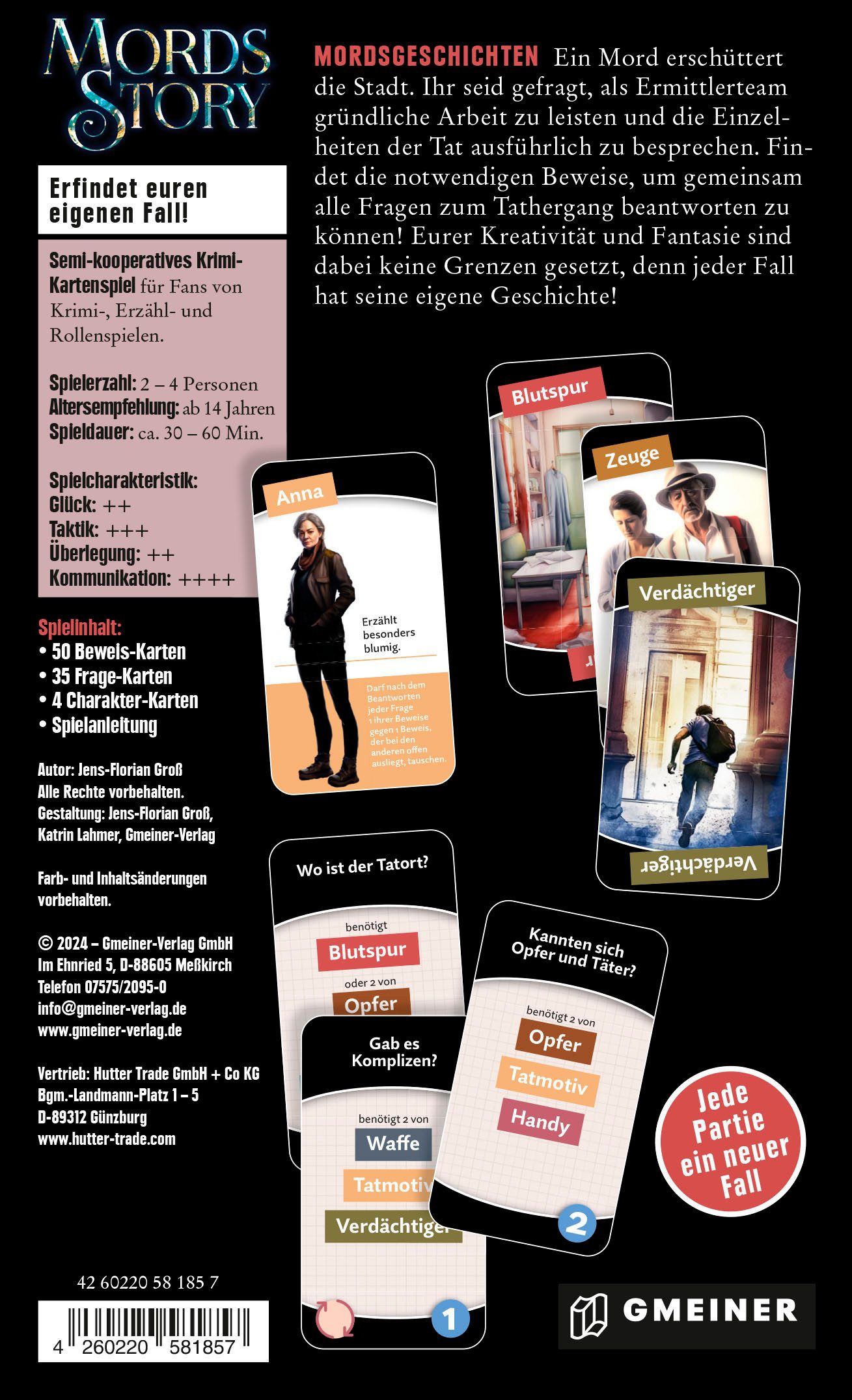 GMEINER Spiel MordsStory, Familienspiel, Made in Germany