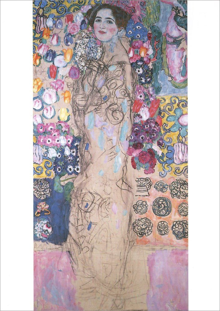 Postkarte Kunstkarte Gustav Klimt "Frauenbildnis"