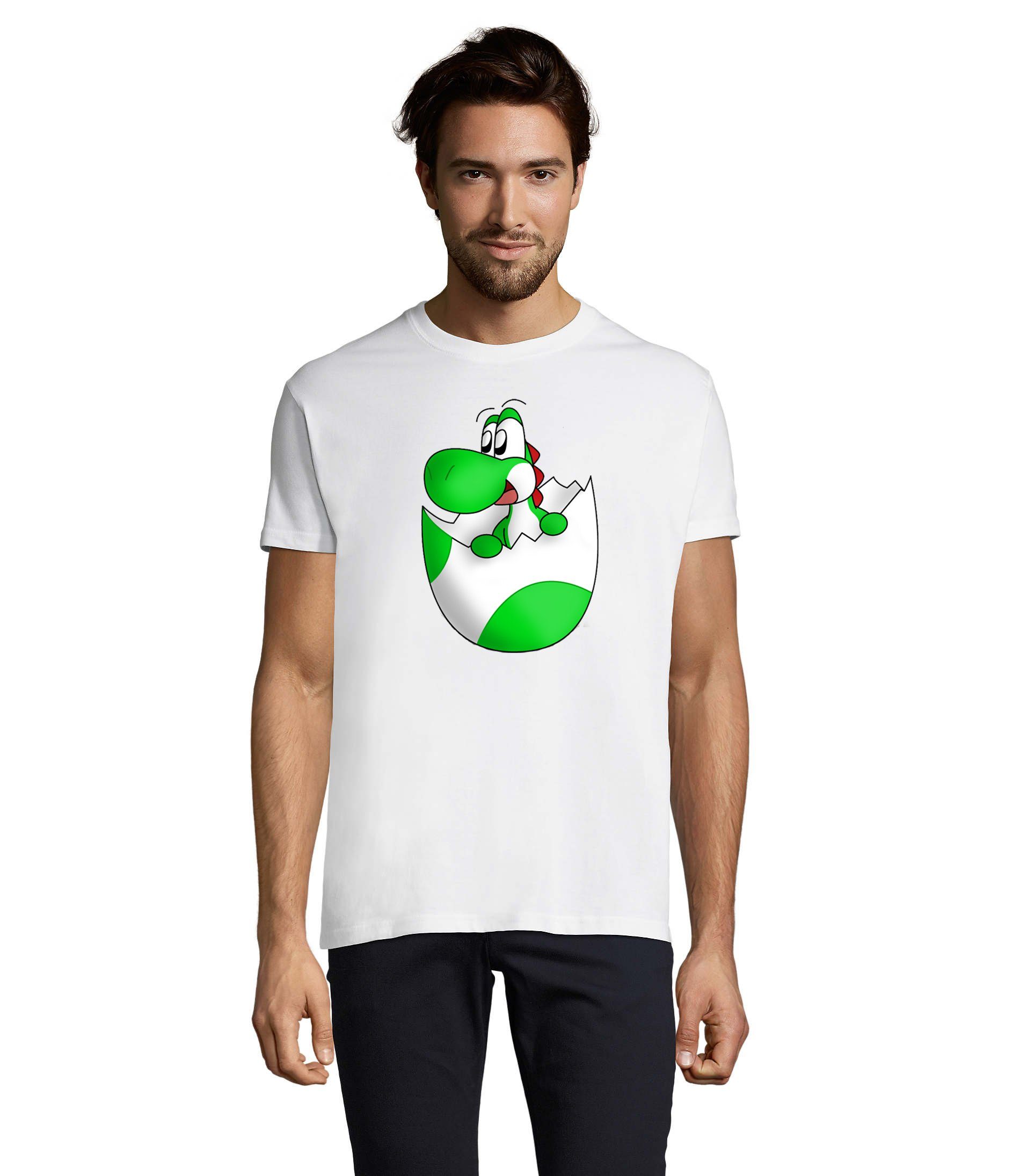 Spiel Brownie Nintendo Konsole Gaming T-Shirt & Blondie Herren Ei Yoshi Weiss Baby Mario