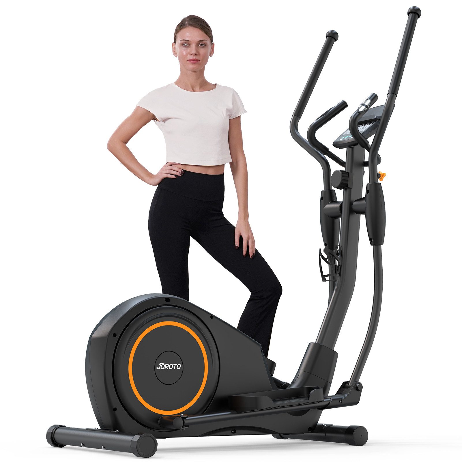 JOROTO Crosstrainer YDE40 Crosstrainer für Zuhause Klappbar, Schwungmasse ca. 7 kg, 8 Widerstandsstufen