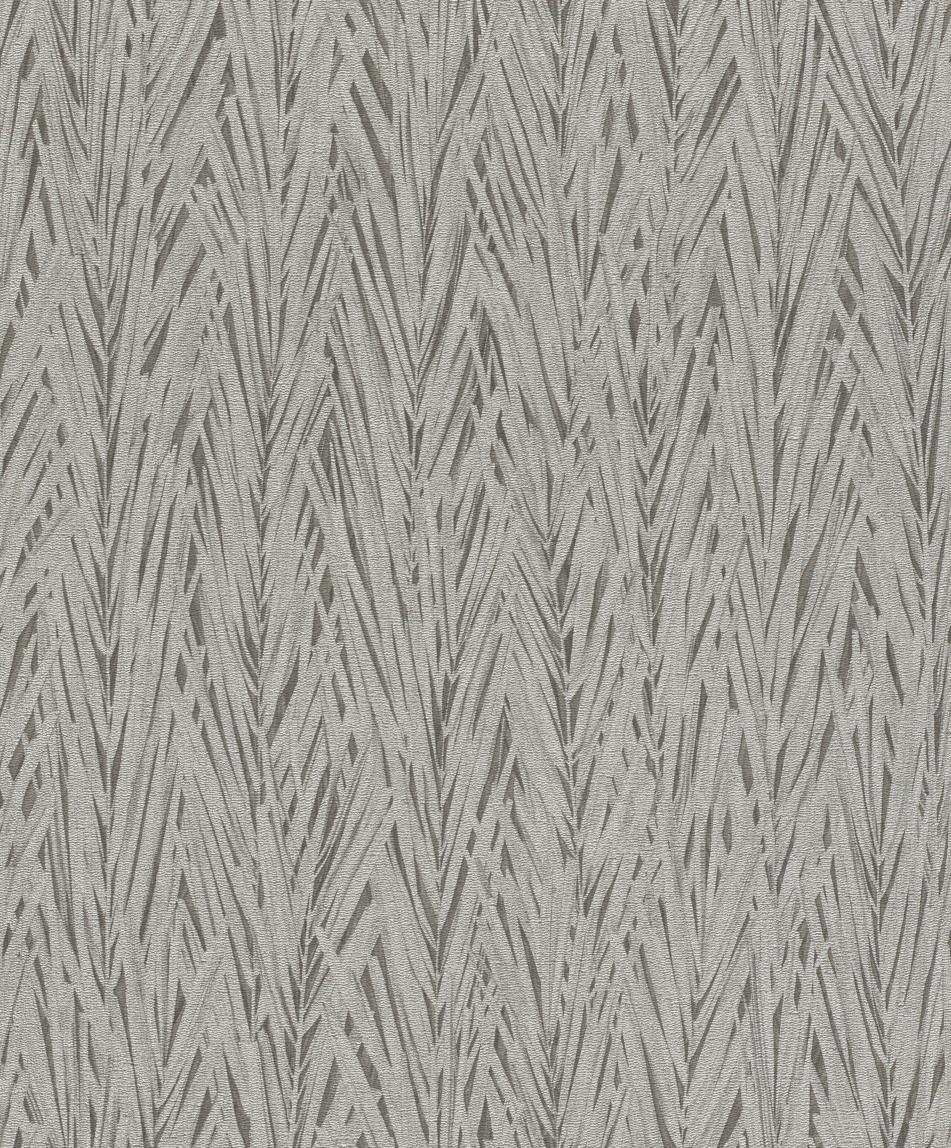 Vliestapete mit Blättern (1 Composition, St), Rasch grau