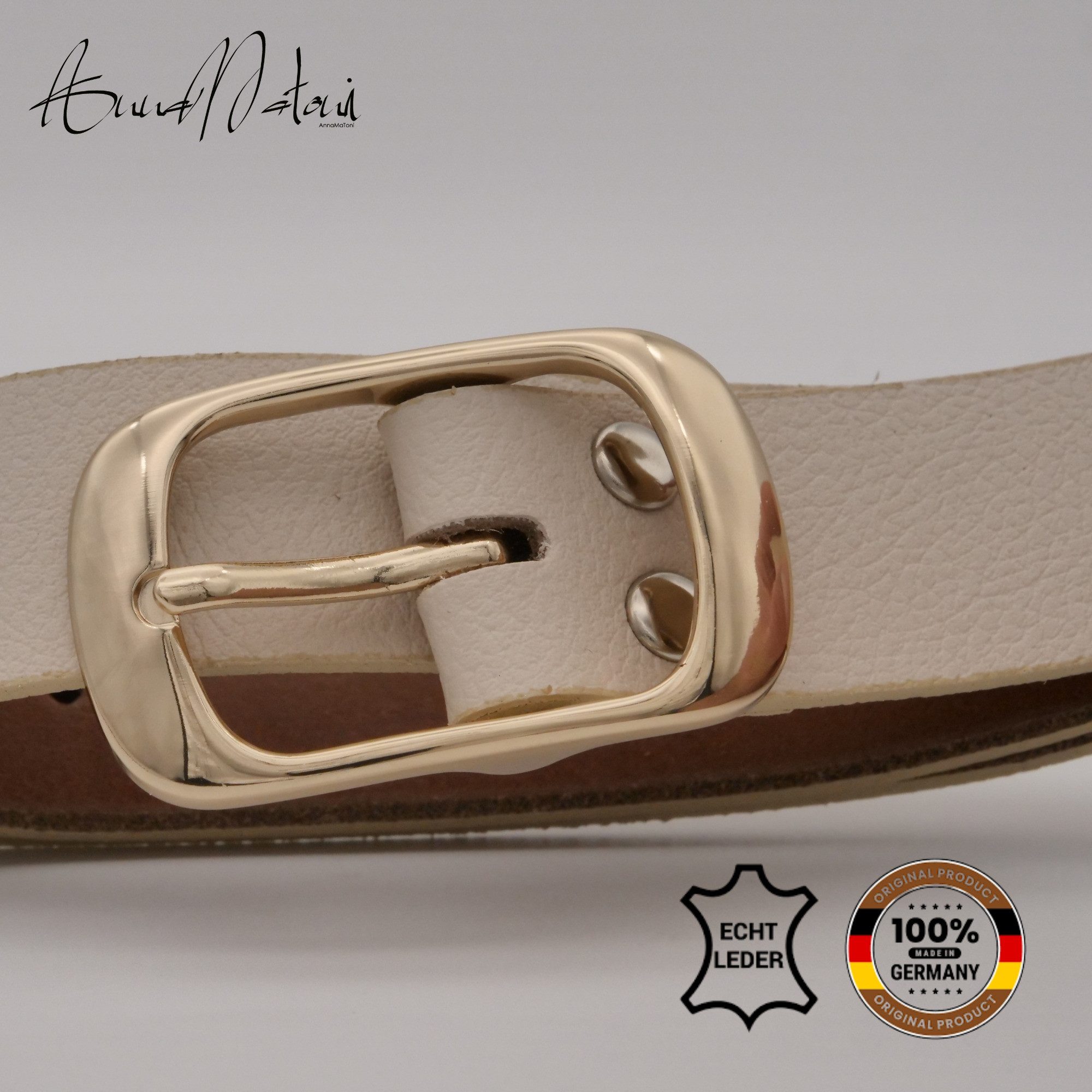 AnnaMatoni Ledergürtel AnnaMatoni Damen Ledergürtel in hochwertigem Veganem Nappa 3cm