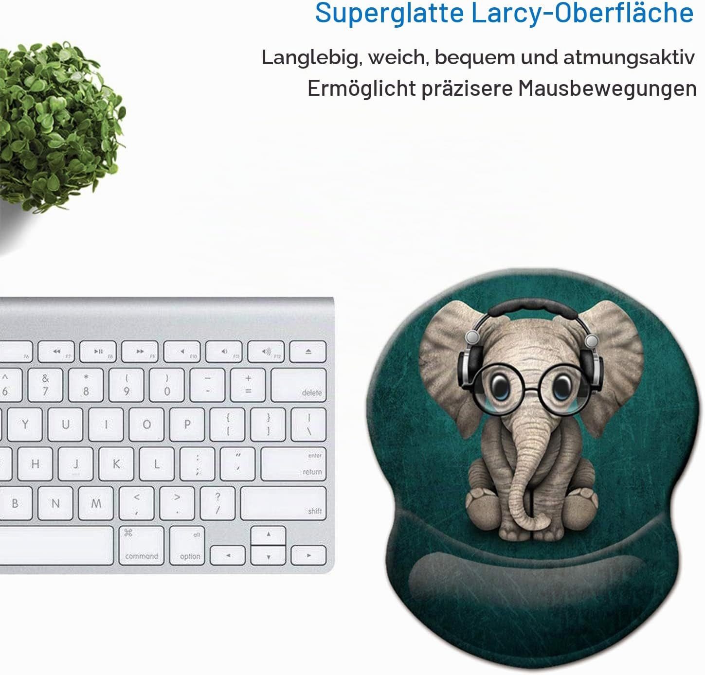FELIXLEO Gaming Mauspad Gaming Mauspad Gel Handauflage Süßer Elefant