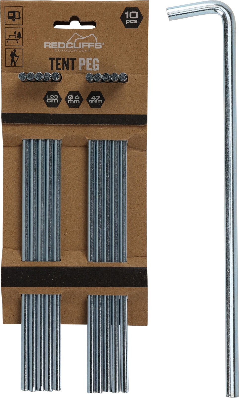 Progarden Zelthering Bodenanker Hering Erdnagel Zeltnagel Erdanker, (Set, 10-St., Packung), 10tlg, Camping, Metall, Zelten, Zubehör
