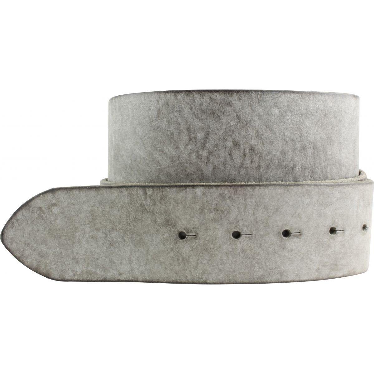 Ledergürtel Wechselgürtel aus weichem Vollrindleder Used-Look 5 cm - Druckknopf-Gü