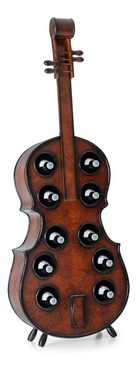 Stagecaptain Flaschenregal WR-10 Stradivino Weinregal für 10 Flaschen, Weinständer Holz stehend in Vintage-Optik "Cello" Design
