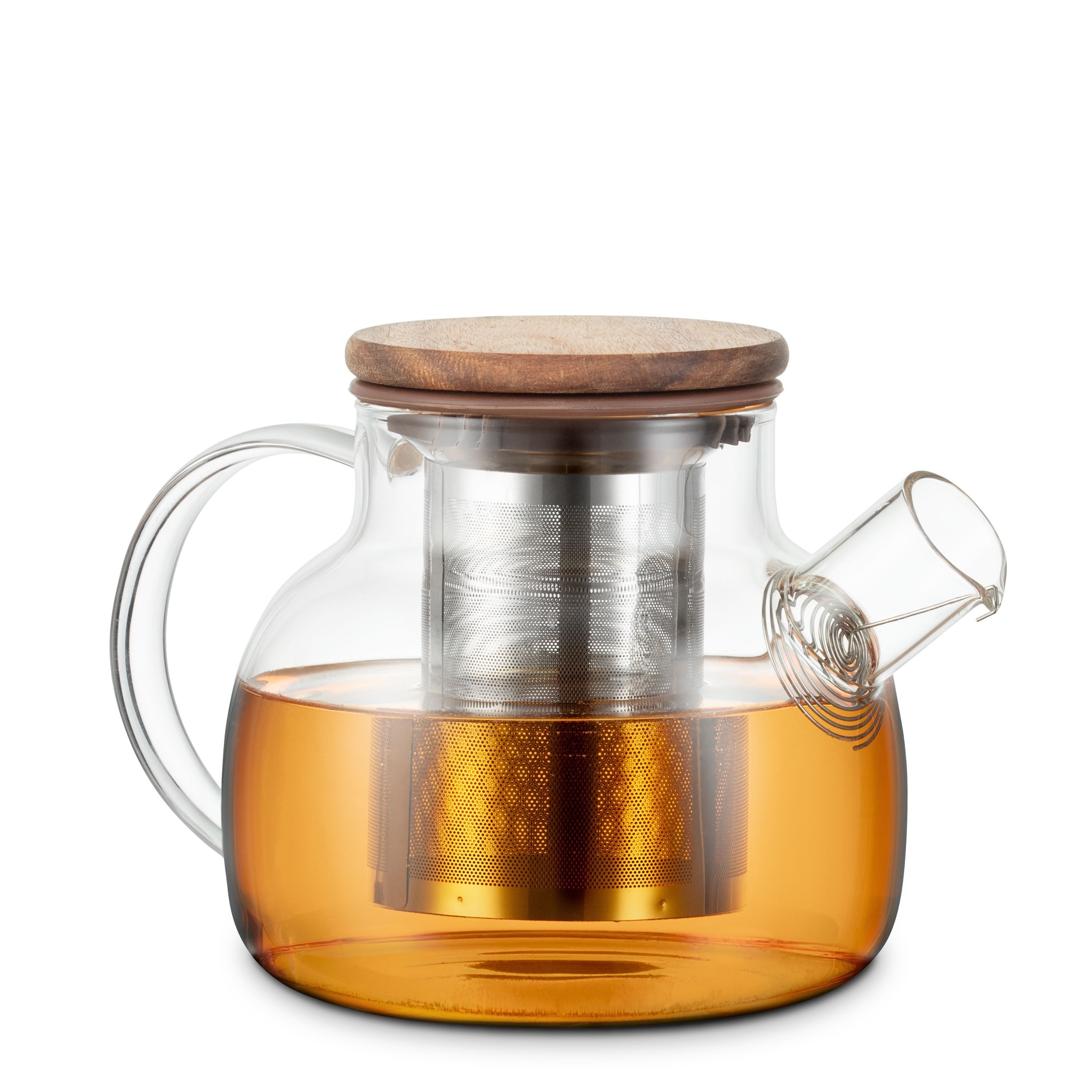 Econovo Teekanne aus Glas, 0.75 l, mit Holzdeckel