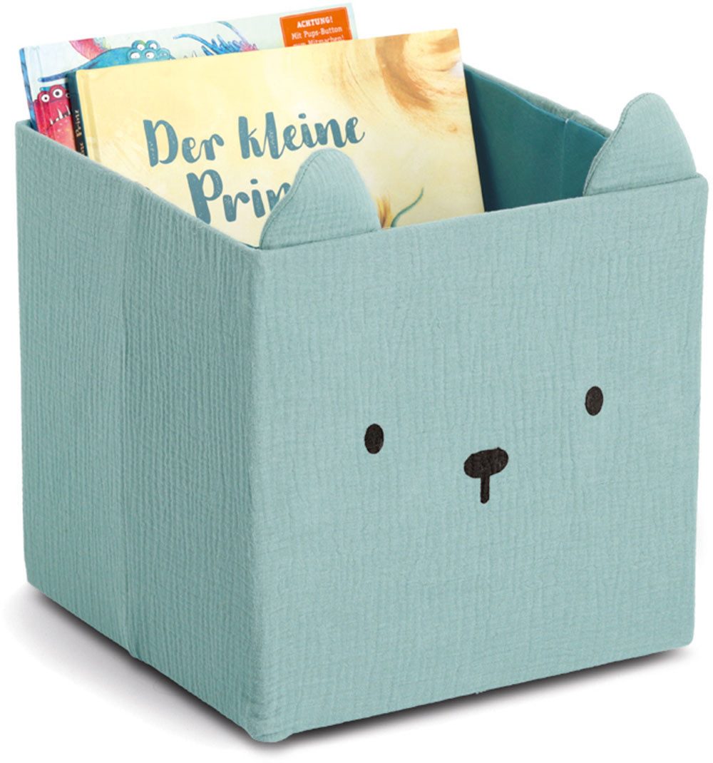 Zeller Present Aufbewahrungsbox "Bär", Musselin, Tiermotiv, kinderfreundlich, faltbar