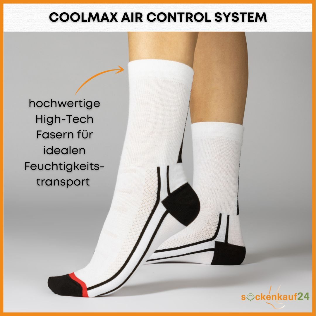 sockenkauf24 Funktionssocken Coolmax Fahrrad-Socken für Herren & Damen (3-Paar) Atmungsaktive Radsport Socken 50301P WP