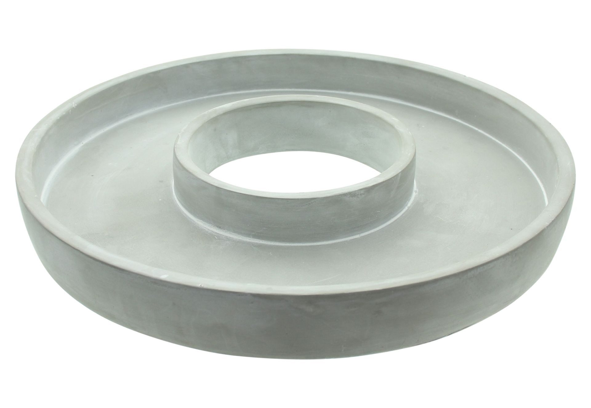 Dekoleidenschaft Dekokranz Dekoring "Grey" Zement, Beton Optik weiß Ø 35 cm, Betonring, Dekokranz, Tischkranz zum Dekorieren, Kerzentablett