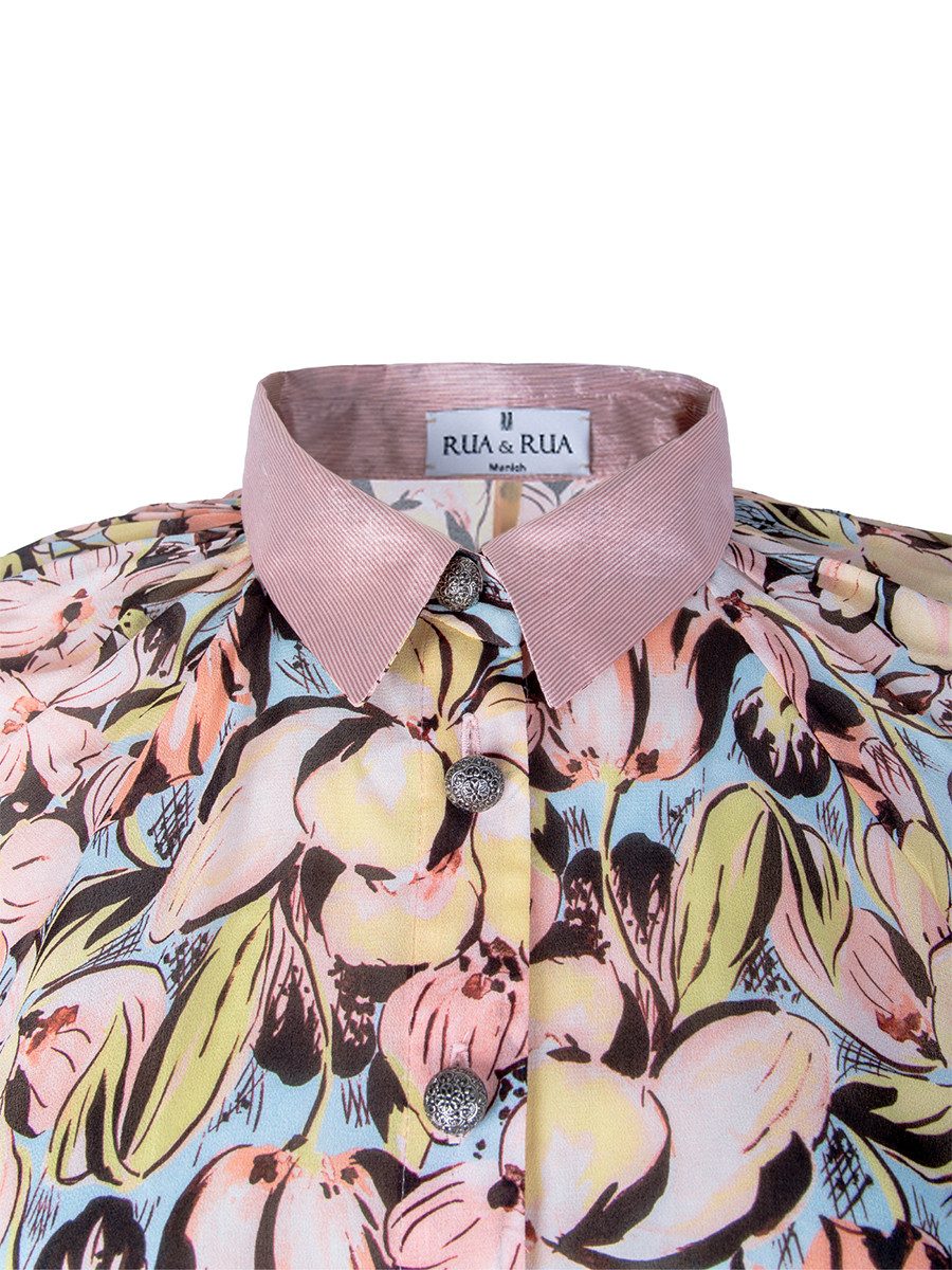 RUA & RUA Chiffonbluse Bluse und Shorts Set Zweiteiler aus Seide (Set, 2-tlg., 2er-Pack, Bluse mit Shorts)