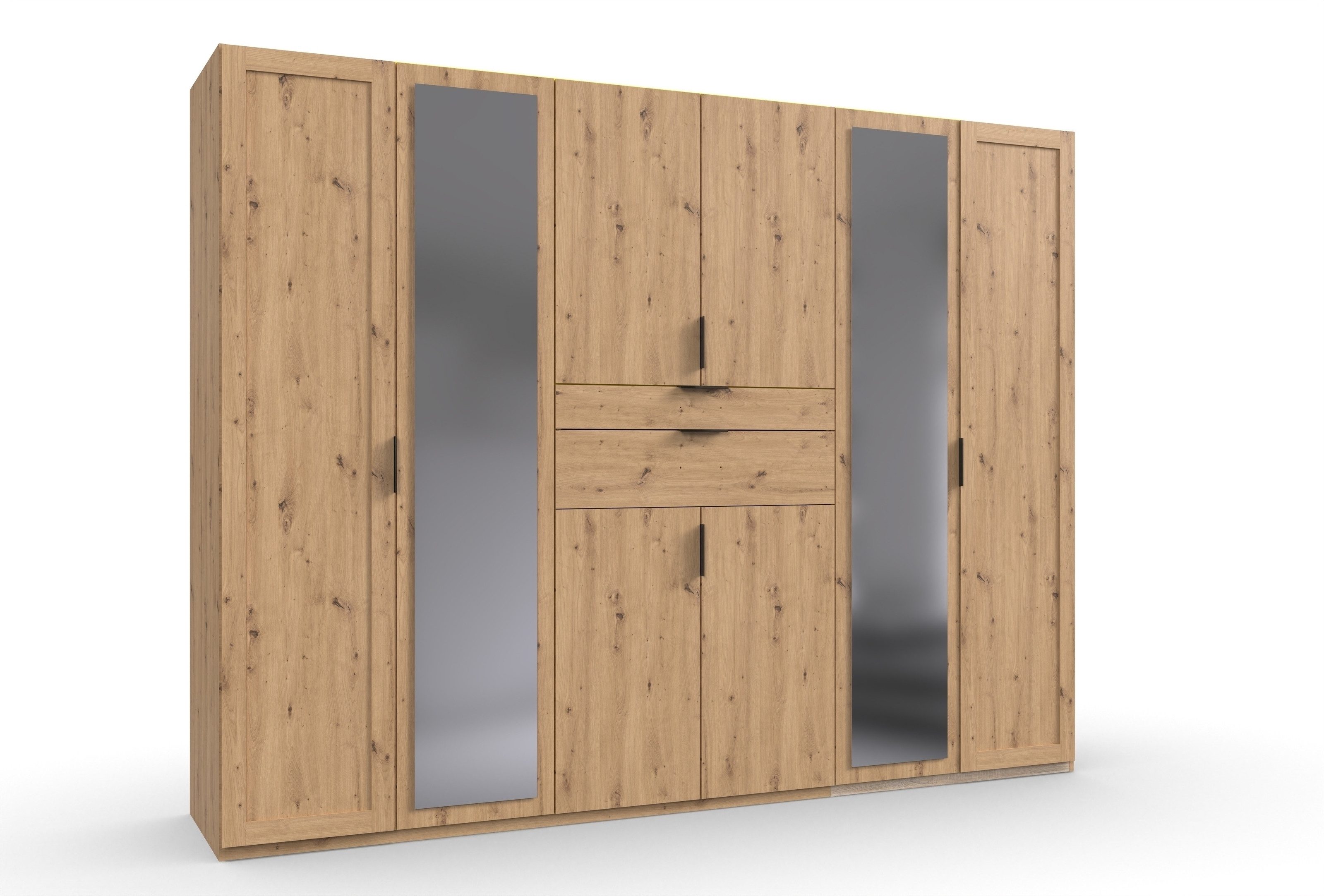 freiraum Drehtürenschrank NADJA in ARTISAN EICHE DEKOR / SPIEGEL - 270x208x58cm (BxHxT)