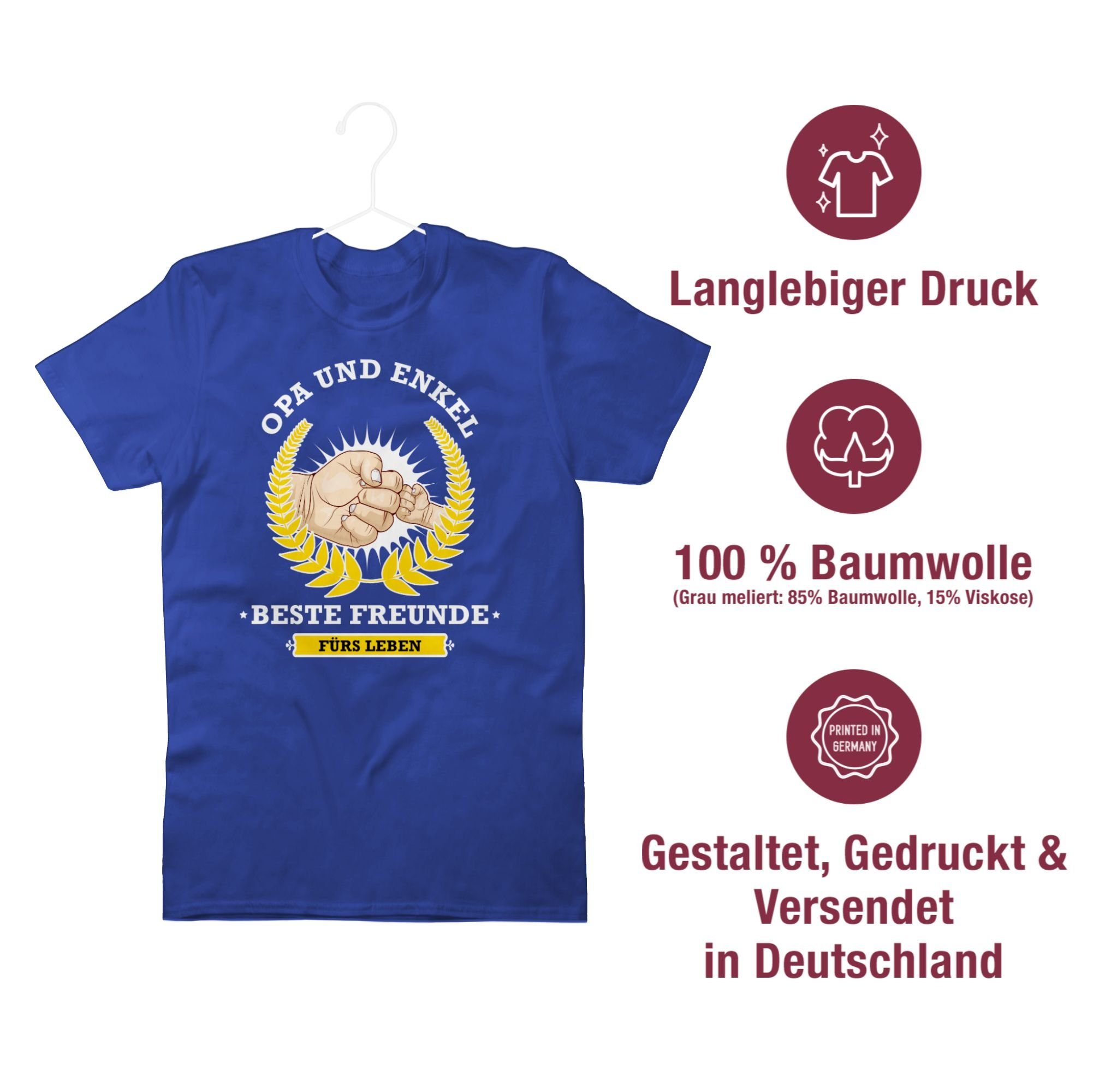Enkel T-Shirt 2 Leben Geschenke Opa fürs Royalblau und Freunde beste Opa - Shirtracer