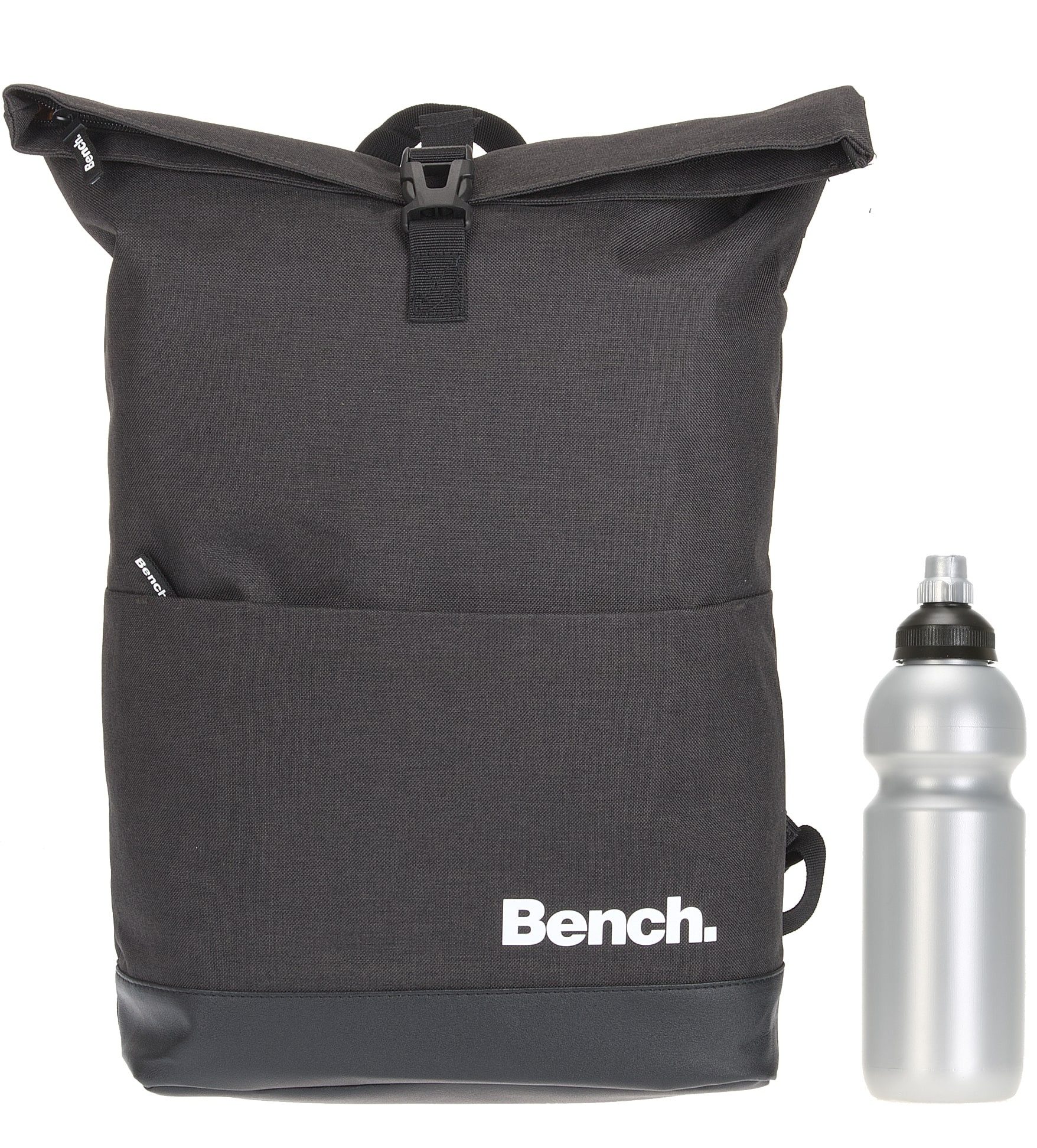 Bench. Rucksack Damen Herren Kurierrucksack Laptop Fach Roll-Top, 19 Liter Daypack DIN A4 mit Geheimfach 64180 + Trinkflasche