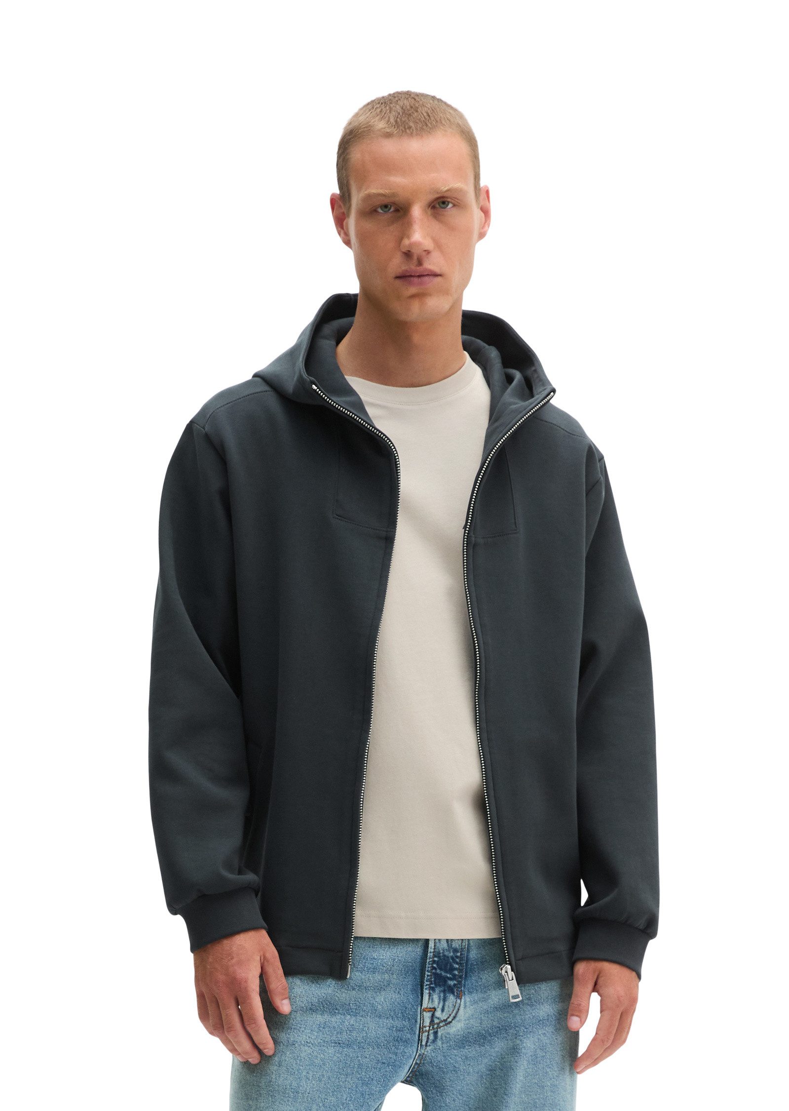 Marc O'Polo Sweatjacke in hochwertigem Scuba-Interlock-Sweat
