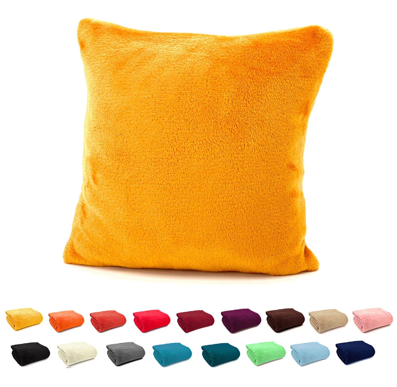 heimtexland Dekokissen Flanell Soft Kuschelkissen Plüsch Kissenbezug, super weich und flauschig, Allergiker geeignet, atmungsaktiv