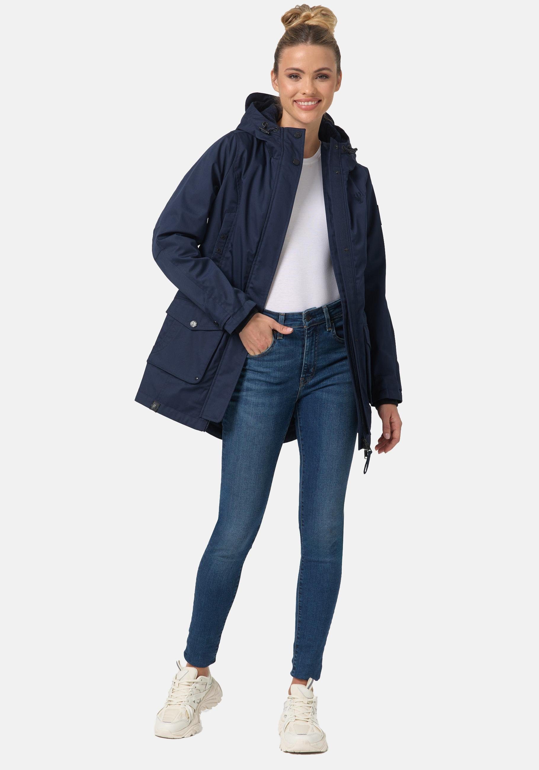 Navahoo Parka Brinjaa Modischer Winter Kurzmantel mit zahlreichen Taschen