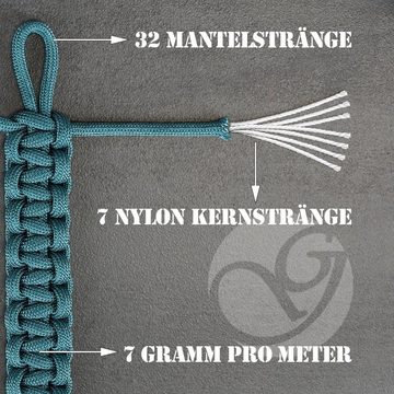 Ganzoo Paracord 550 Seil / Typ III / Grau Seil