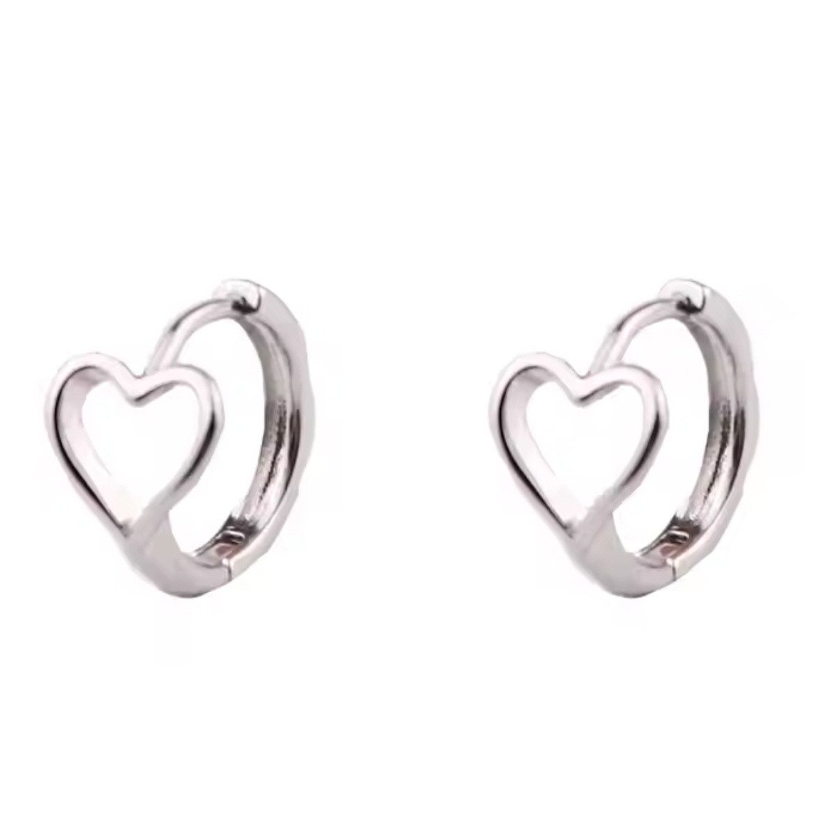 Paar Creolen Herz Ohrschmuck kleine Ohrstecker Damenohrringe Creole Herzform Love