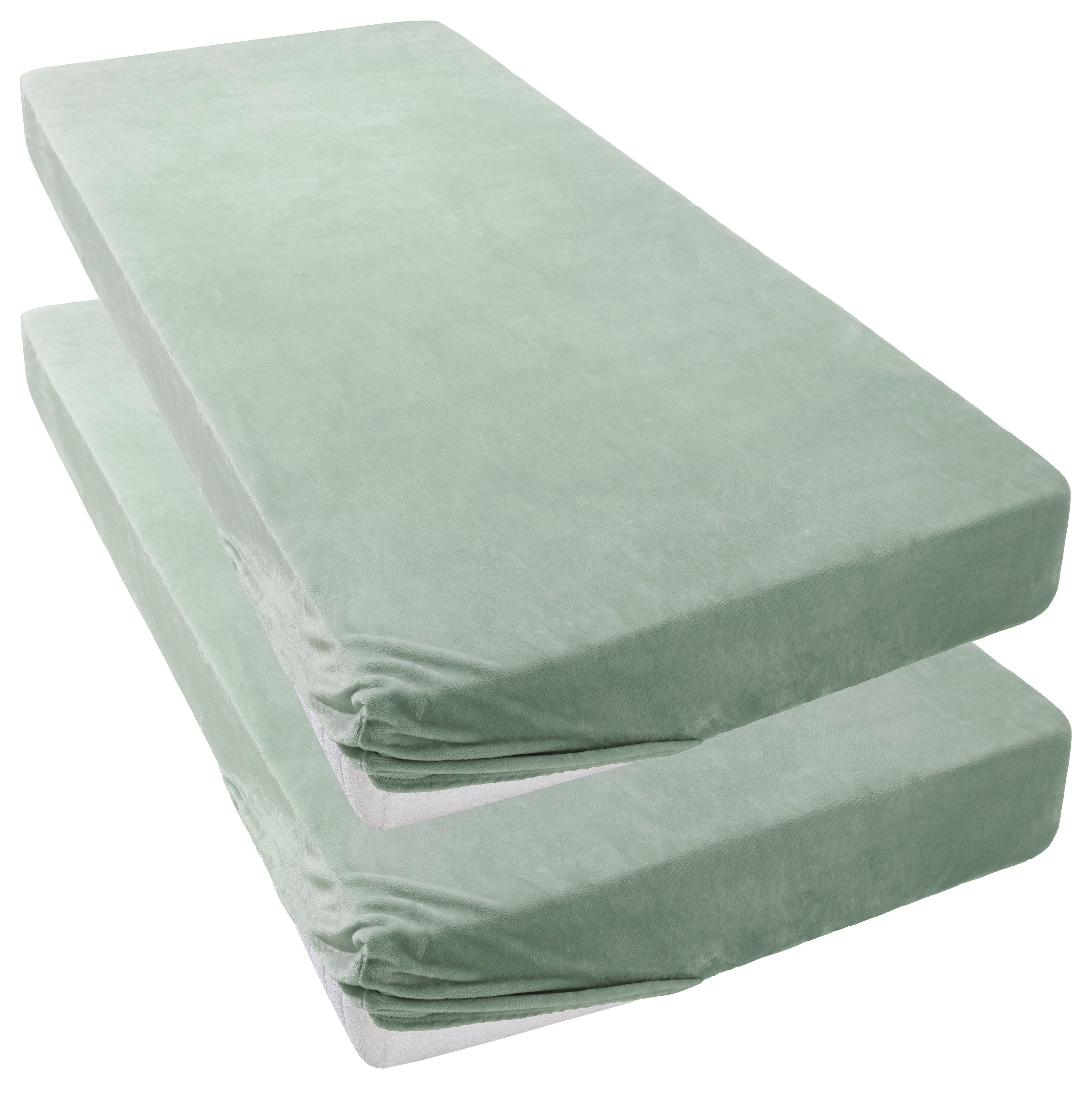 OTTO home Spannbettlaken Desner3, Mikrofaser Fleece besonders weich im Griff, Cashmere-Touch, Microfaser, Gummizug: rundum, (2 Stück), für Matratzen bis 20cm Höhe, Bettlaken
