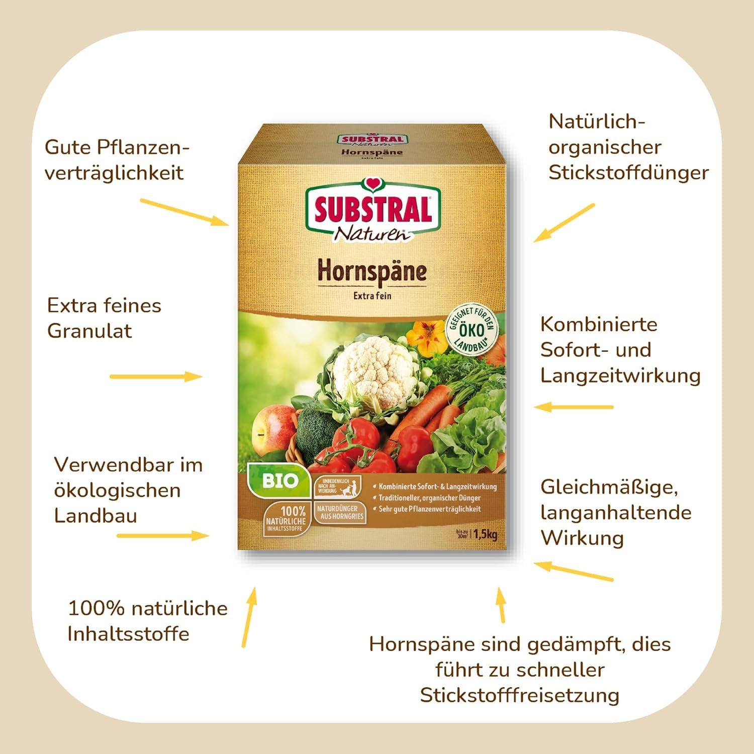 Substral Naturen Gartendünger Substral Naturen BIO Hornspäne 1,5 kg Packung