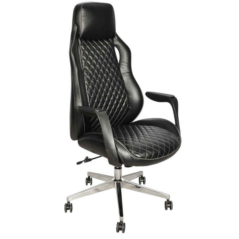 Kijng Chefsessel Rider Chefsessel Gamingstuhl Schwarz Lederfaserstoff - Ergonomischer (Kein Set)