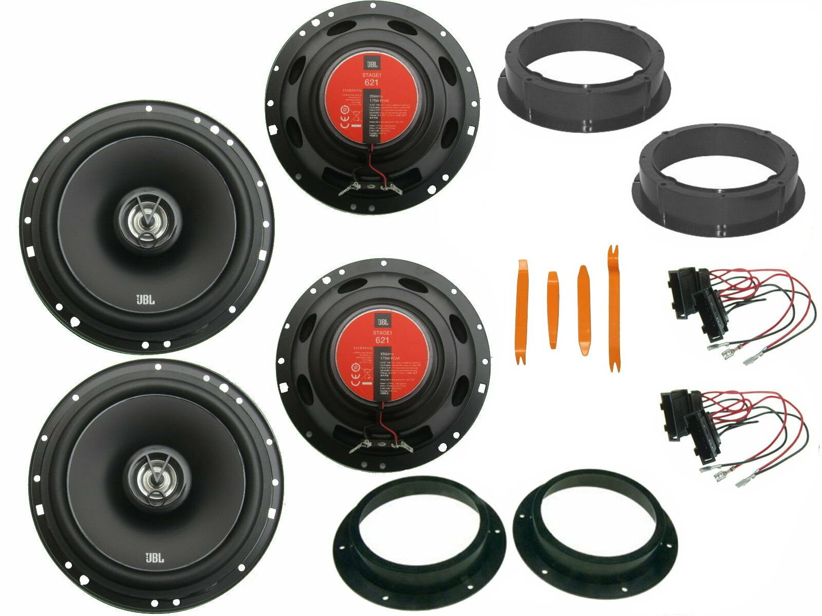 DSX JBL Lautsprecher Set für VW Golf 5 1Km Bj 03-12 Tür vorne hinten Bügel Auto-Lautsprecher (160 W)
