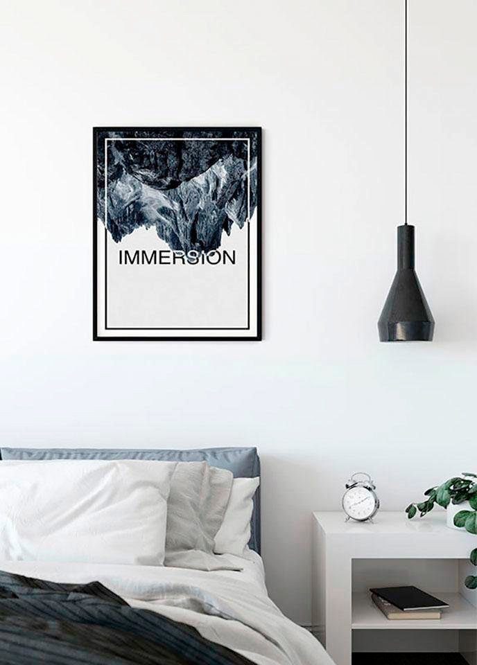 Komar Poster Immersion Steel, & Abstrakt, Schlafzimmer, Kinderzimmer, St), Sprüche Texte Wohnzimmer (1