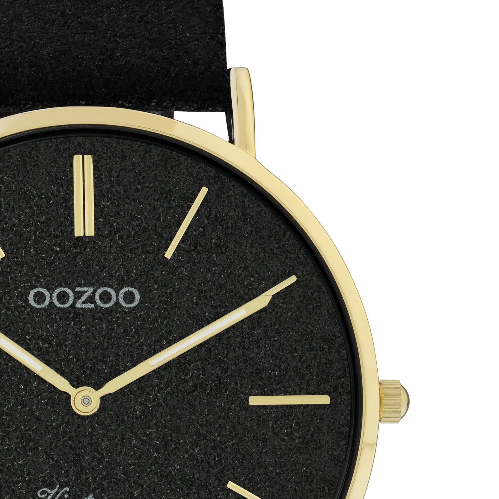 OOZOO Quarzuhr Oozoo Damen Armbanduhr Vintage Series, (Analoguhr), Damenuhr rund, groß (ca. 40mm), Lederarmband schwarz, Fashion