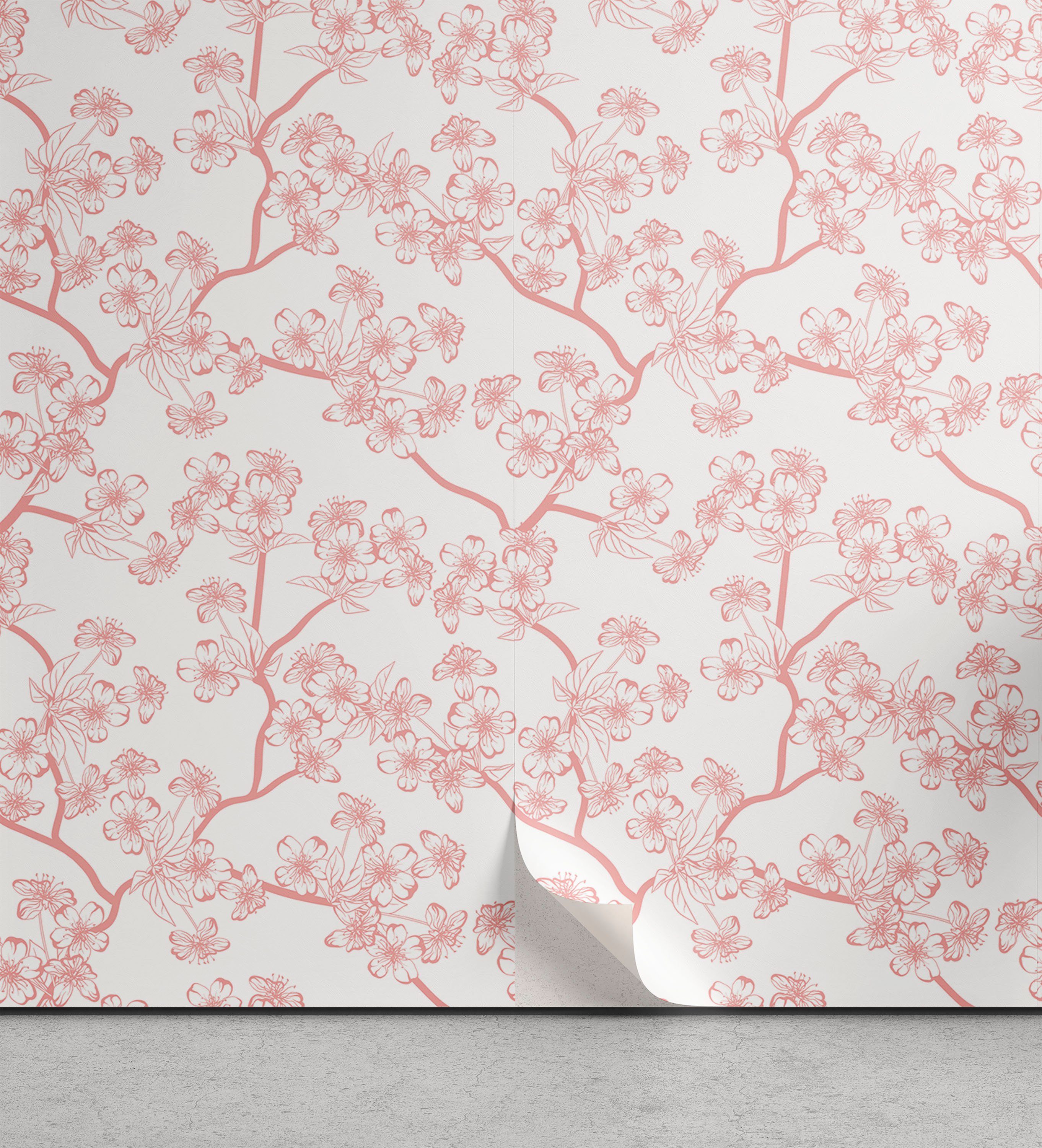 Wohnzimmer Abakuhaus Kirschblüte Sakura selbstklebendes Retro Vinyltapete Küchenakzent, Art