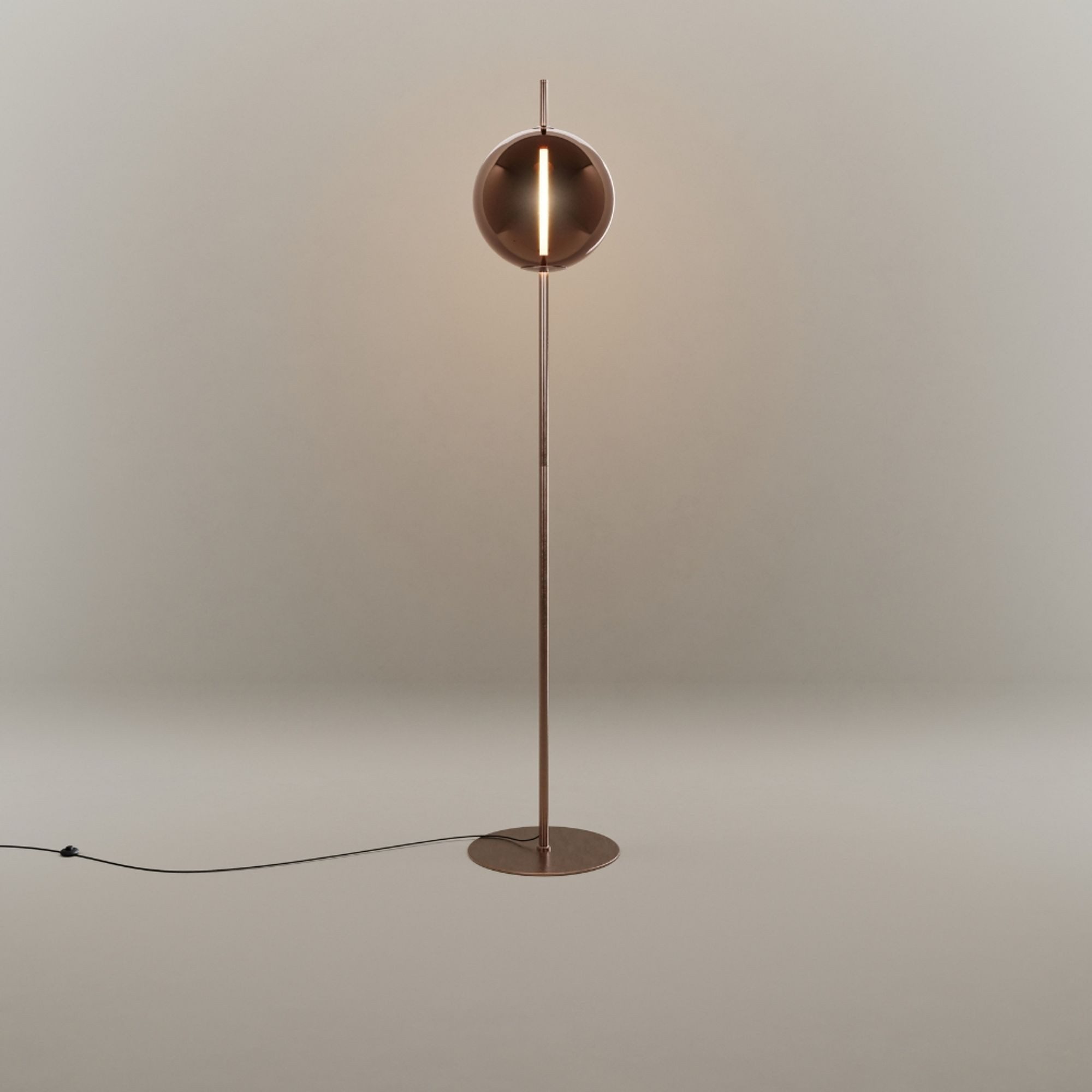 s.luce Stehlampe s.luce Mira Design LED Glas 175cm Braun-Galvanisiert/Bronze, Warmweiß